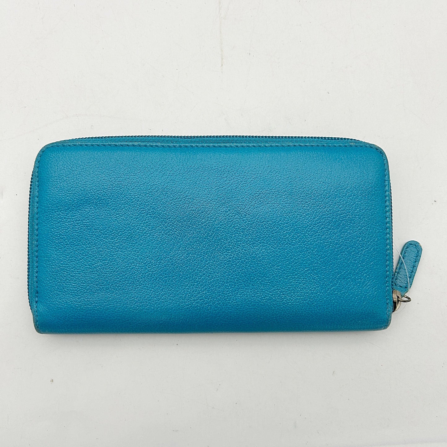 Chanel Teal CC Leather Long Zip Wallet ch8823nd