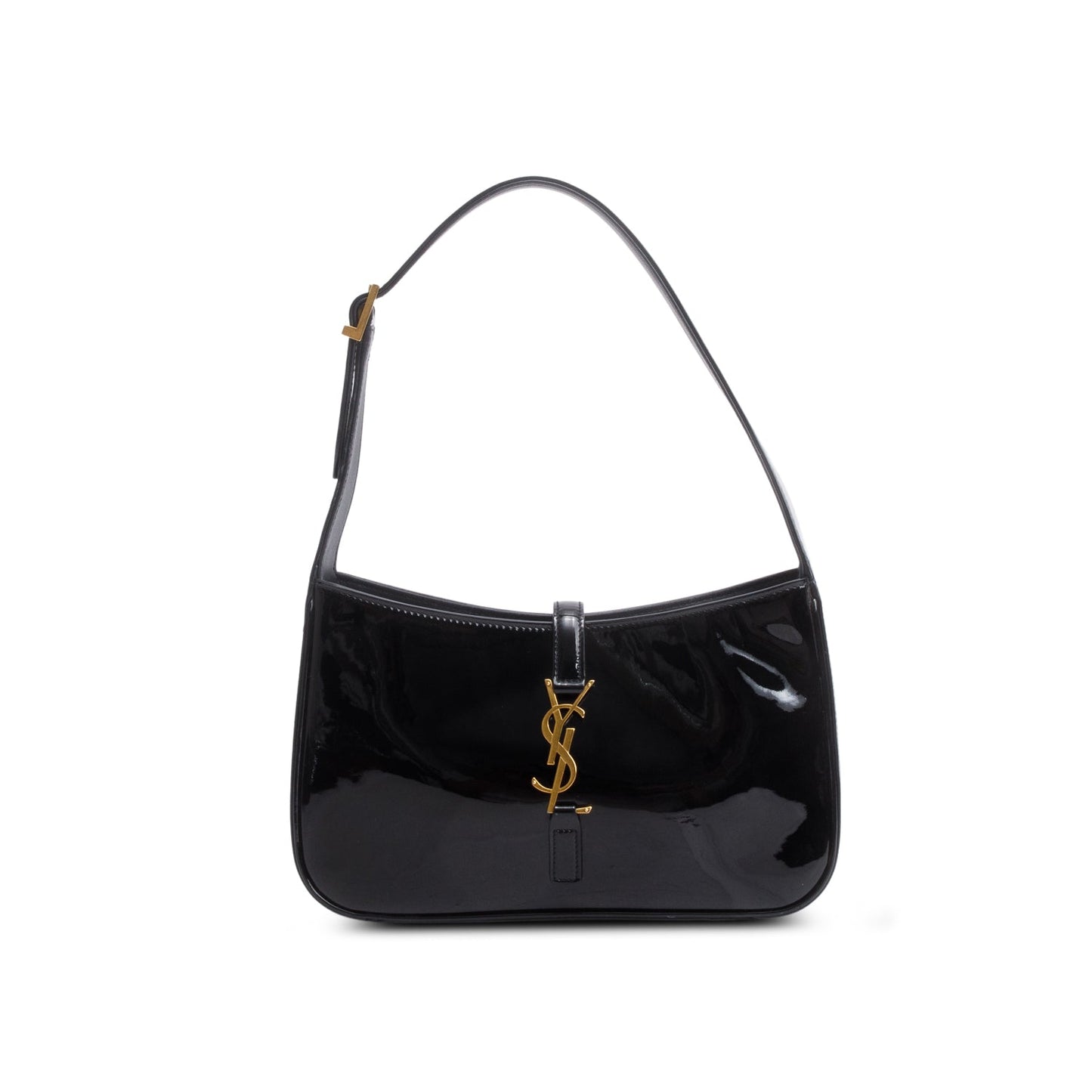 Saint Laurent 2021 Black Patent Calfskin Le 5 a 7 Hobo