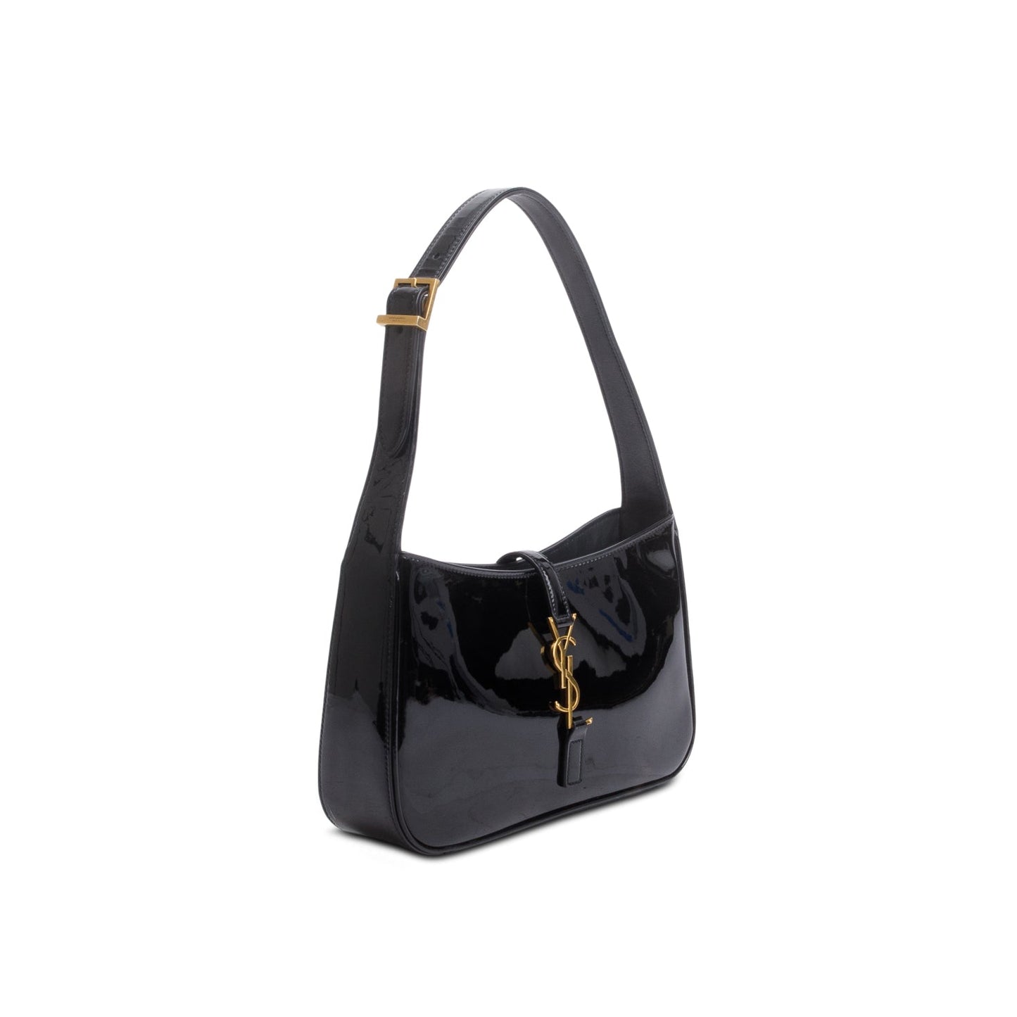Saint Laurent 2021 Black Patent Calfskin Le 5 a 7 Hobo