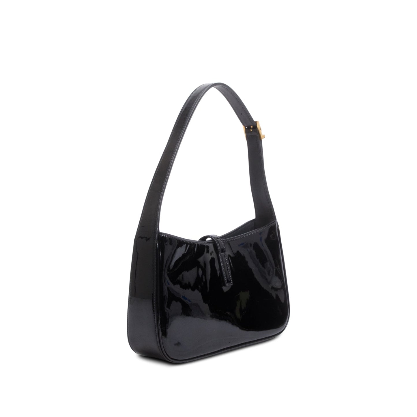 Saint Laurent 2021 Black Patent Calfskin Le 5 a 7 Hobo