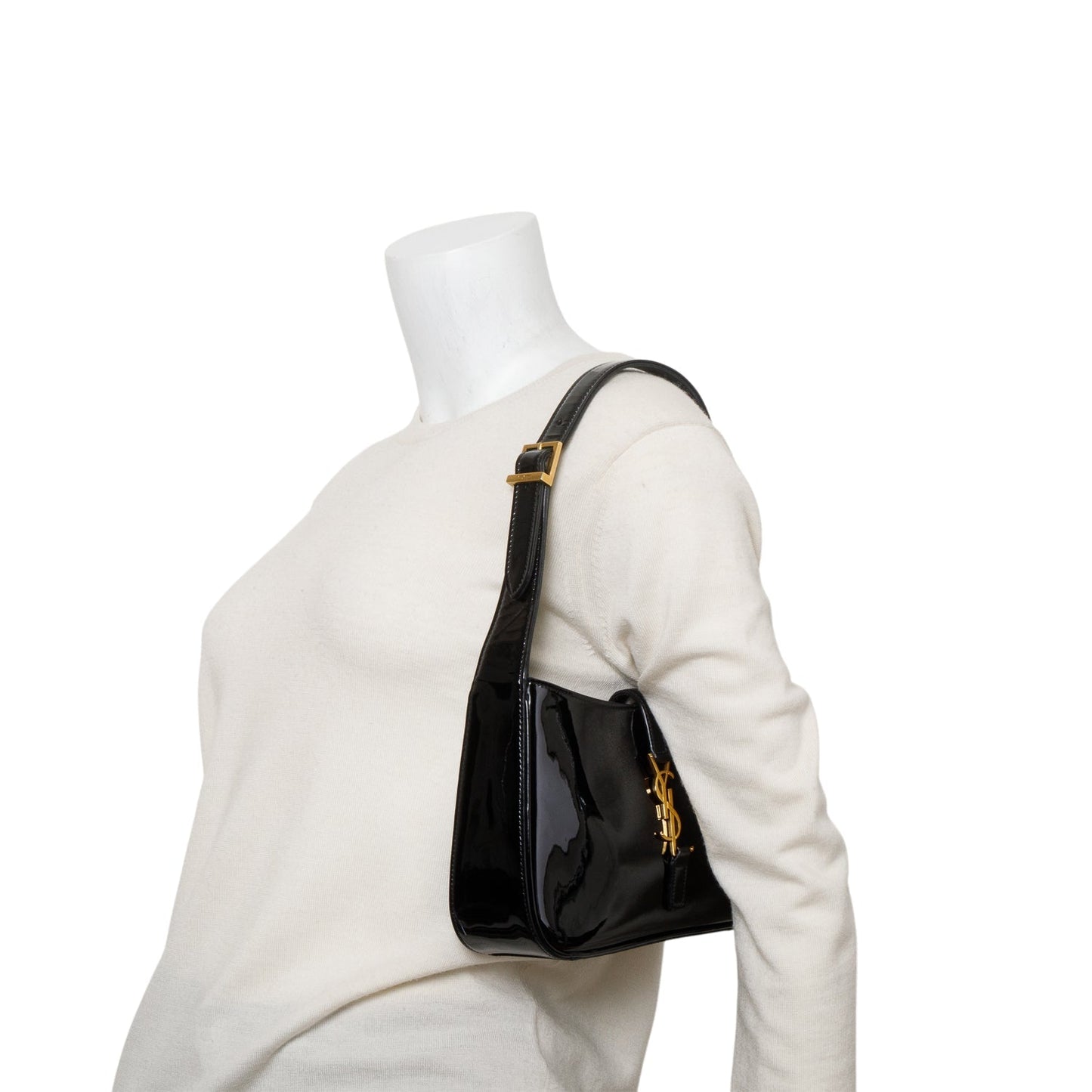 Saint Laurent 2021 Black Patent Calfskin Le 5 a 7 Hobo