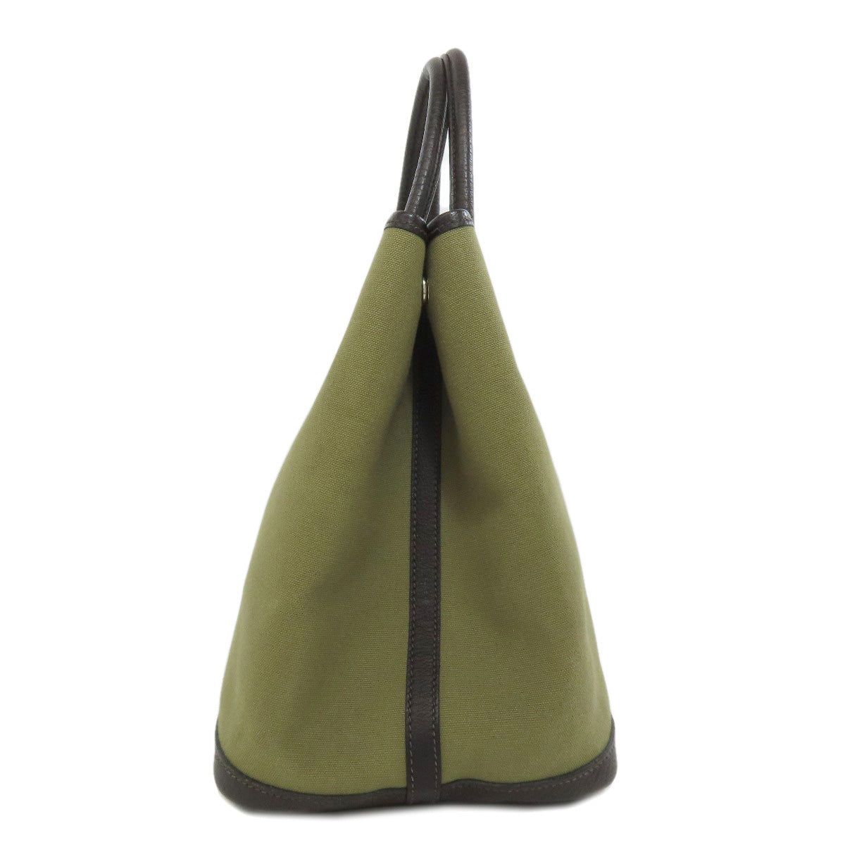 HERMES Tote Bag Towar Officche green Garden Party PM SilverMetal Women  d