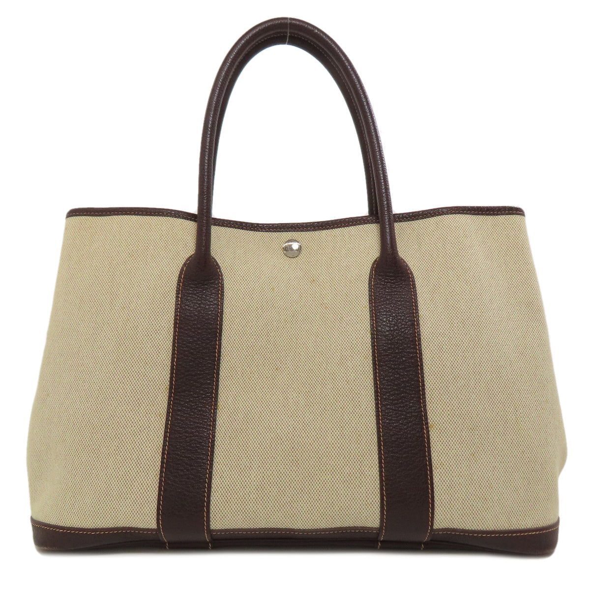 HERMES Tote Bag Tower ash Brown Garden Party PM Maroon SilverMetal Women  d