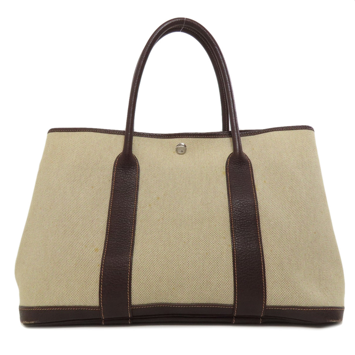 HERMES Tote Bag Tower ash Brown Garden Party PM Maroon SilverMetal Women  d