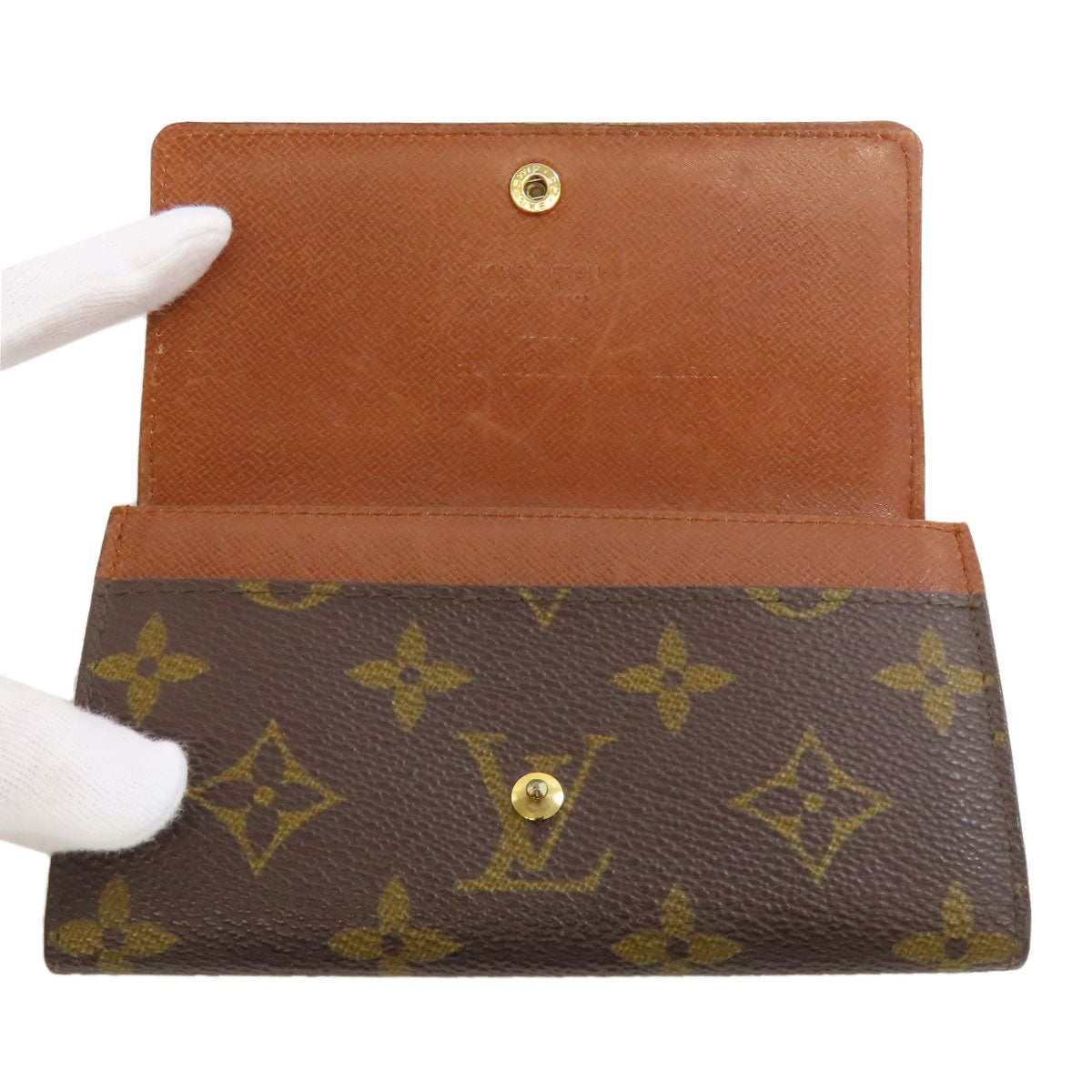LOUIS VUITTON Bifold Wallet M61735 Monogram canvas Brown Portonet Zip Women  d