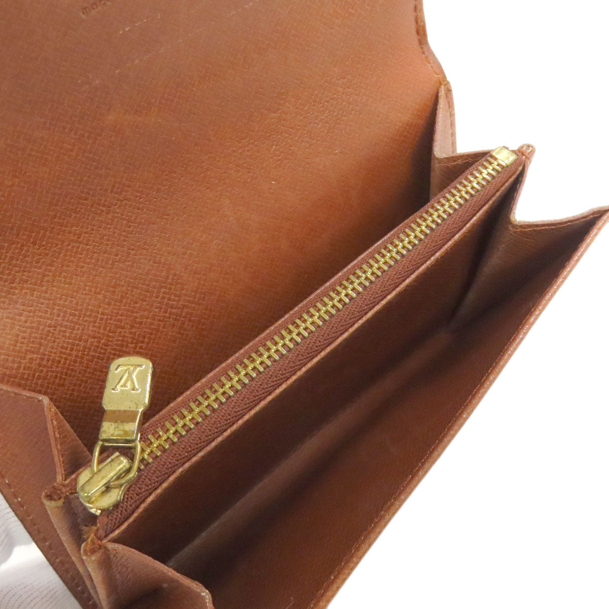 LOUIS VUITTON Bifold Wallet M61735 Monogram canvas Brown Portonet Zip Women  d