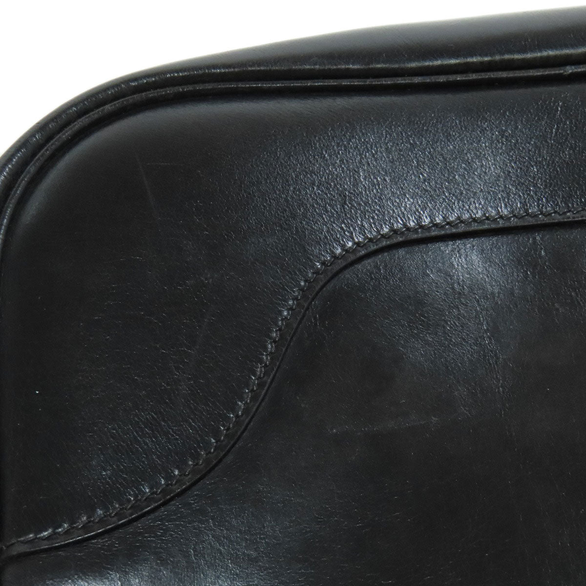 HERMES Shoulder Bag Calfskin black Trim 31 Gold Metal Women  d