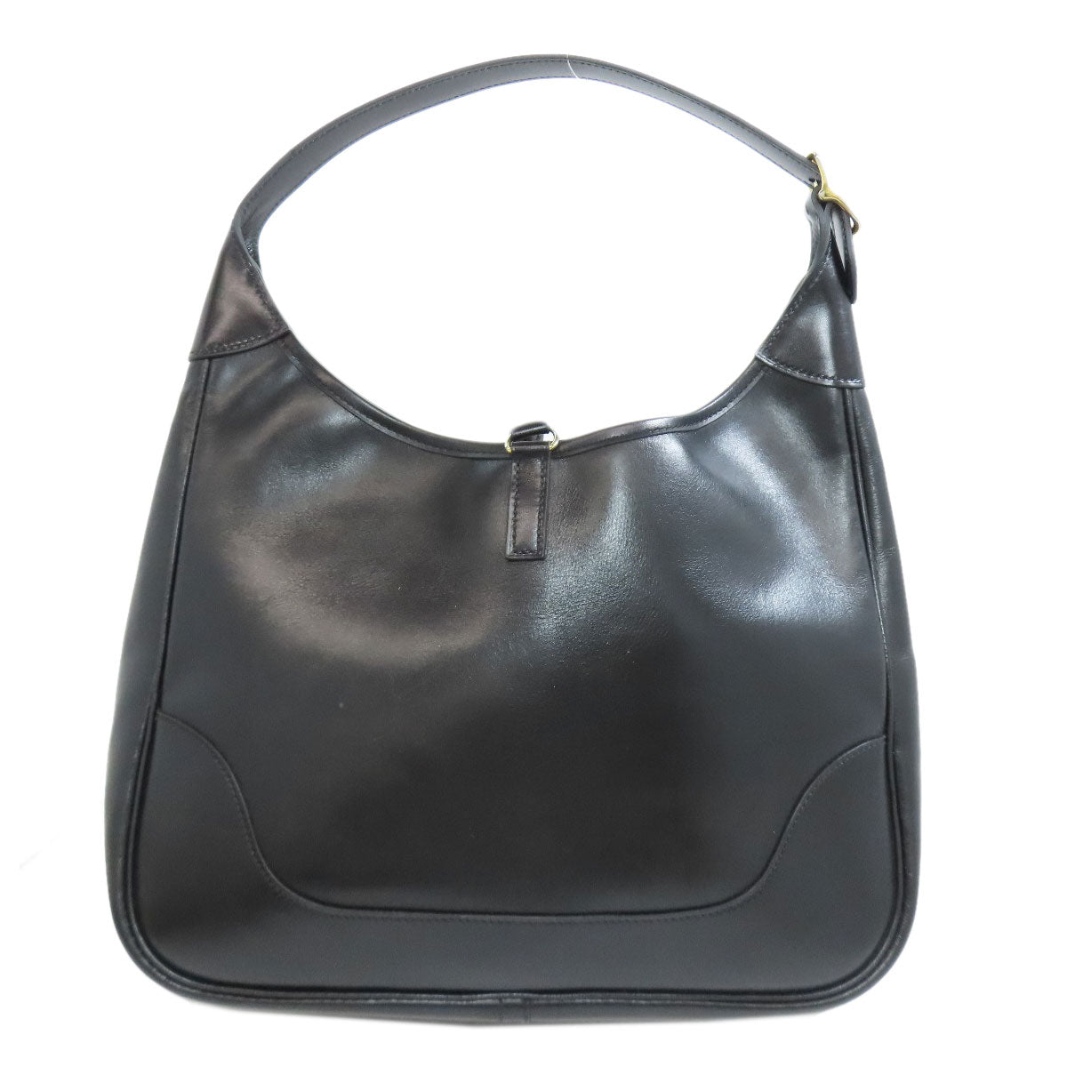 HERMES Shoulder Bag Calfskin black Trim 31 Gold Metal Women  d