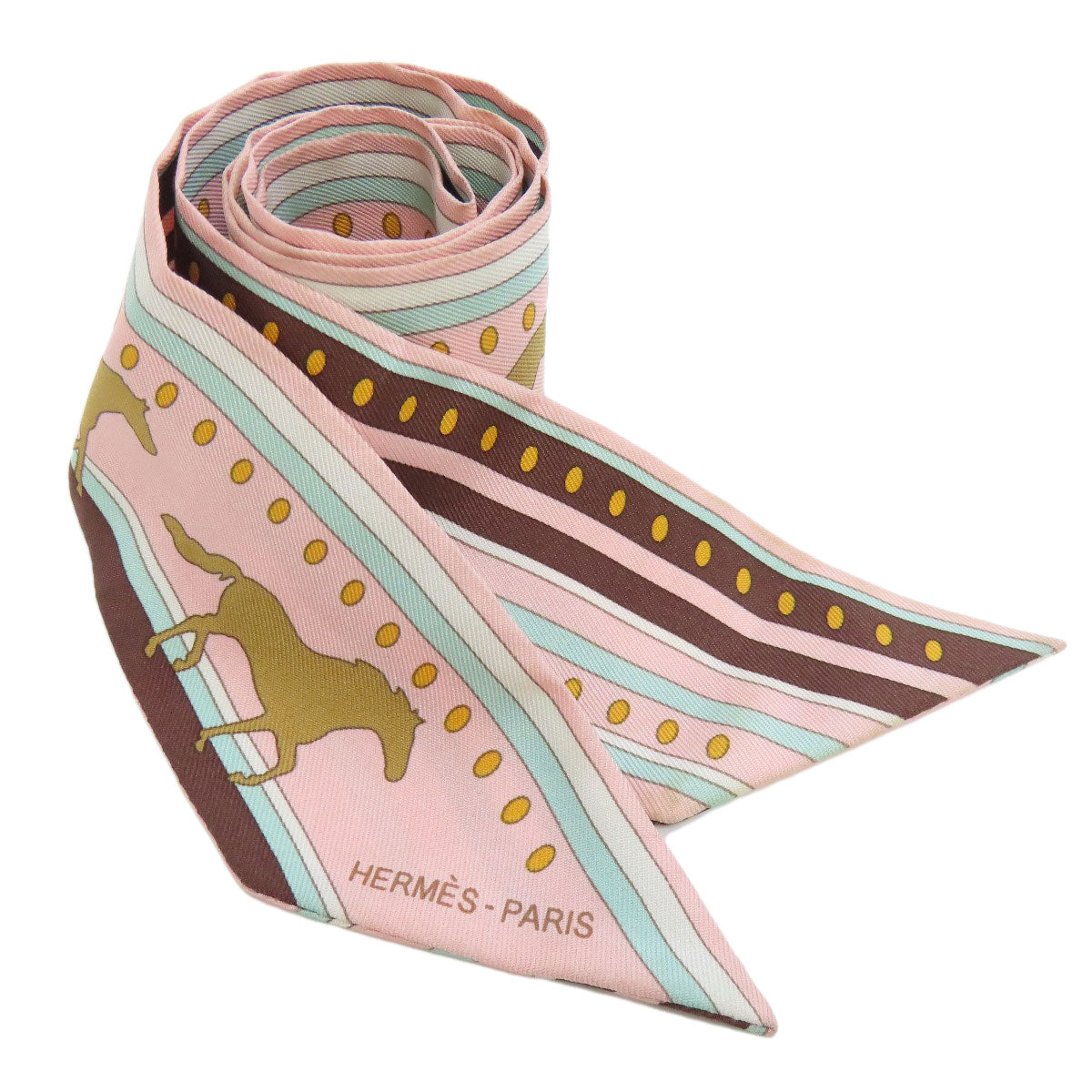 HERMES scarf silk pink Twilly Women  d