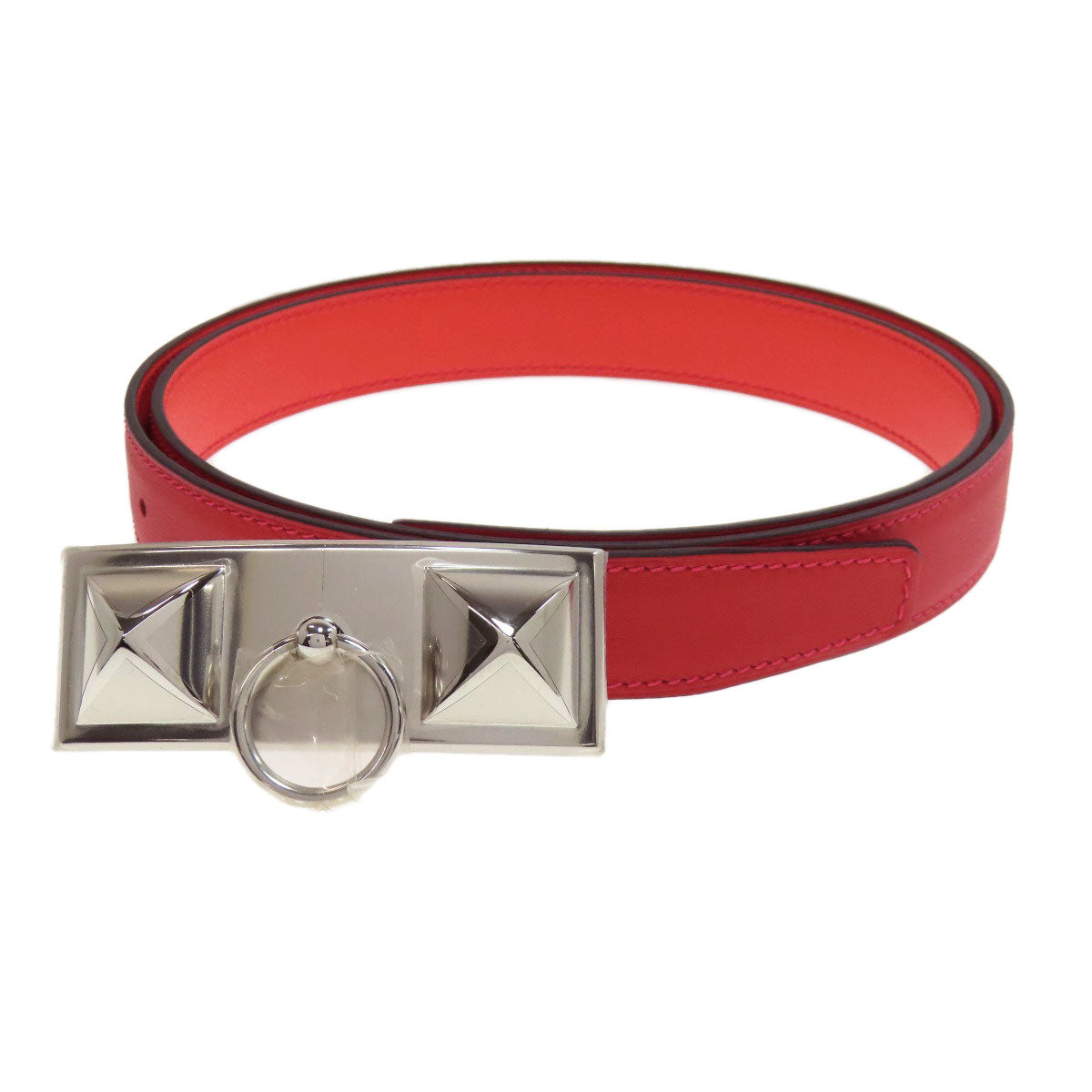 HERMES belt Swift, Epsom Red Rival Vermilion Rose SVMetal mens  d