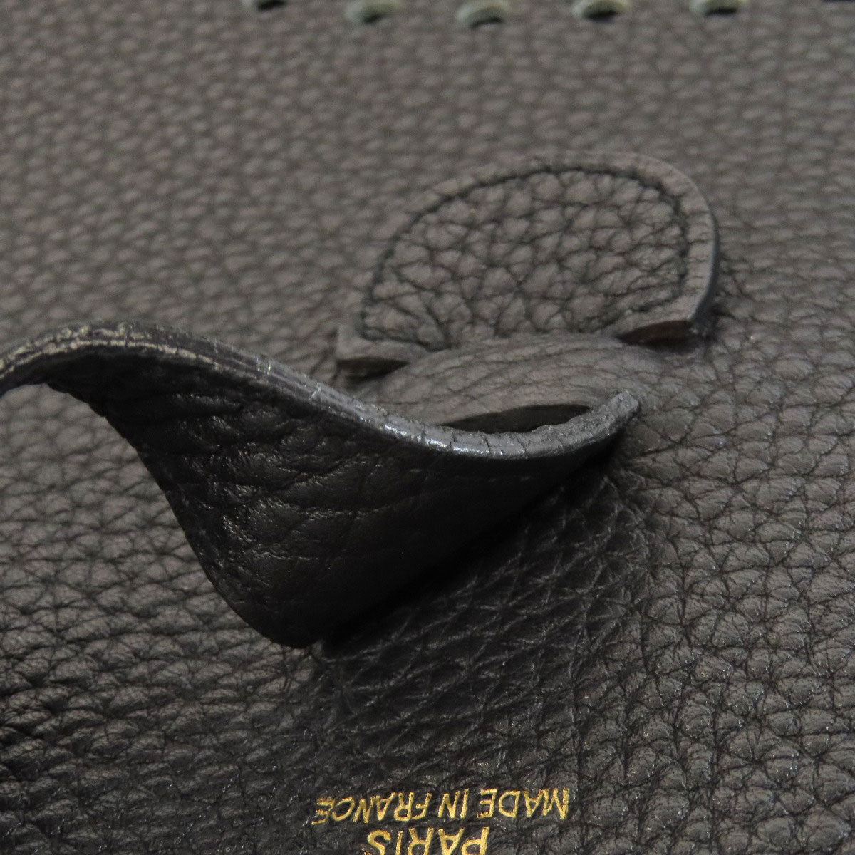 HERMES Shoulder Bag Togo black Evelyn 1 GM Gold Metal Women  d