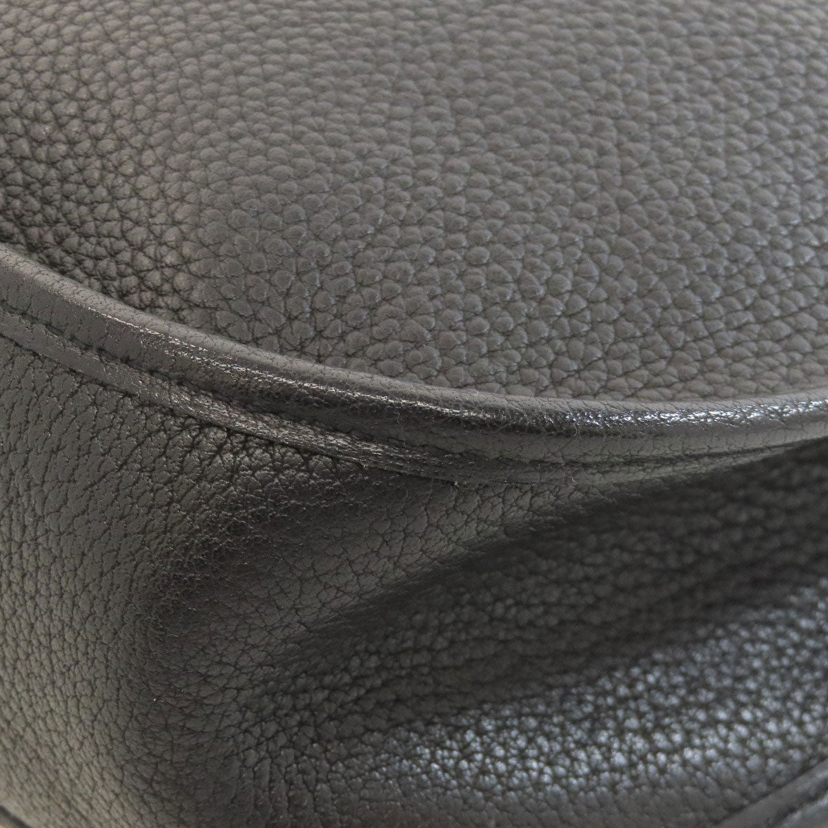 HERMES Shoulder Bag Togo black Evelyn 1 GM Gold Metal Women  d