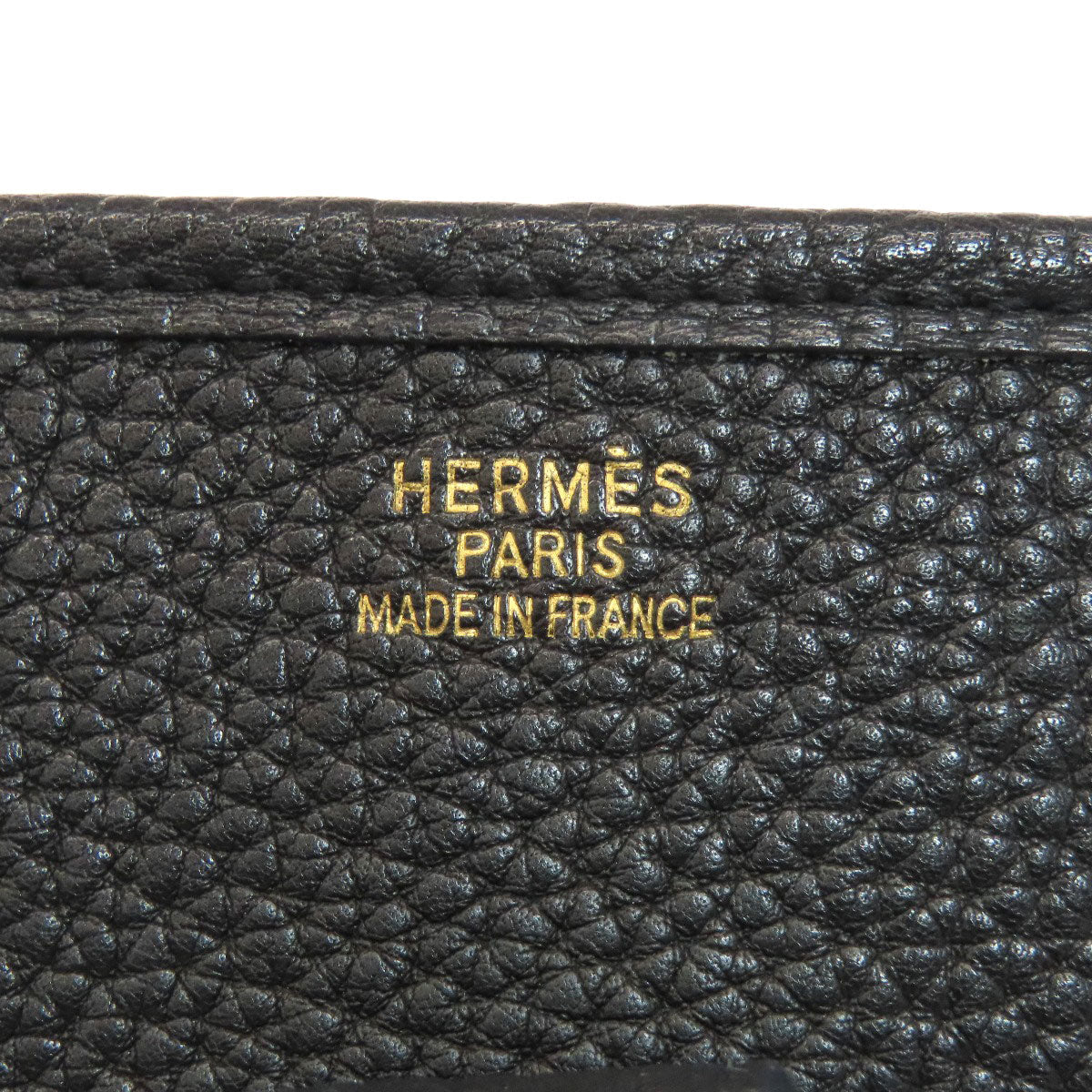 HERMES Shoulder Bag Togo black Evelyn 1 GM Gold Metal Women  d
