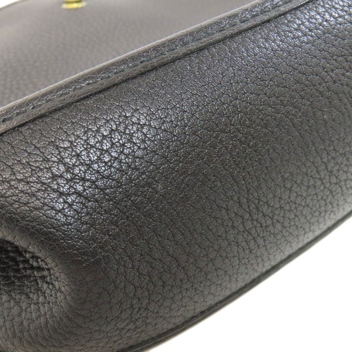 HERMES Shoulder Bag Togo black Evelyn 1 GM Gold Metal Women  d