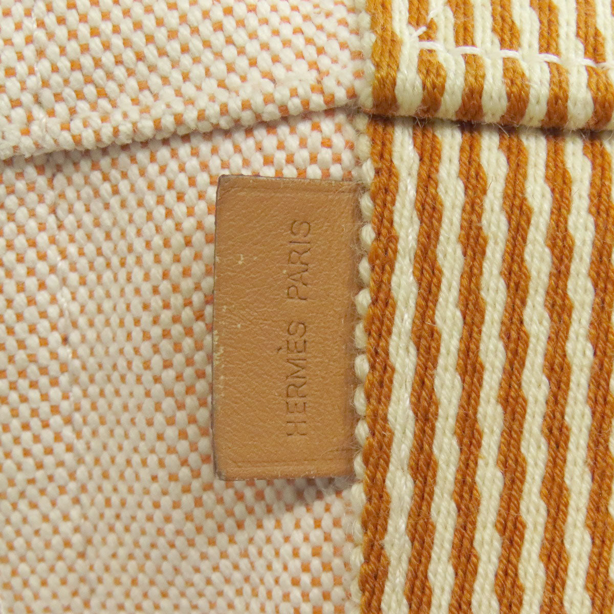 HERMES Shoulder Bag canvas Orange Fool Toe Basas Women  d