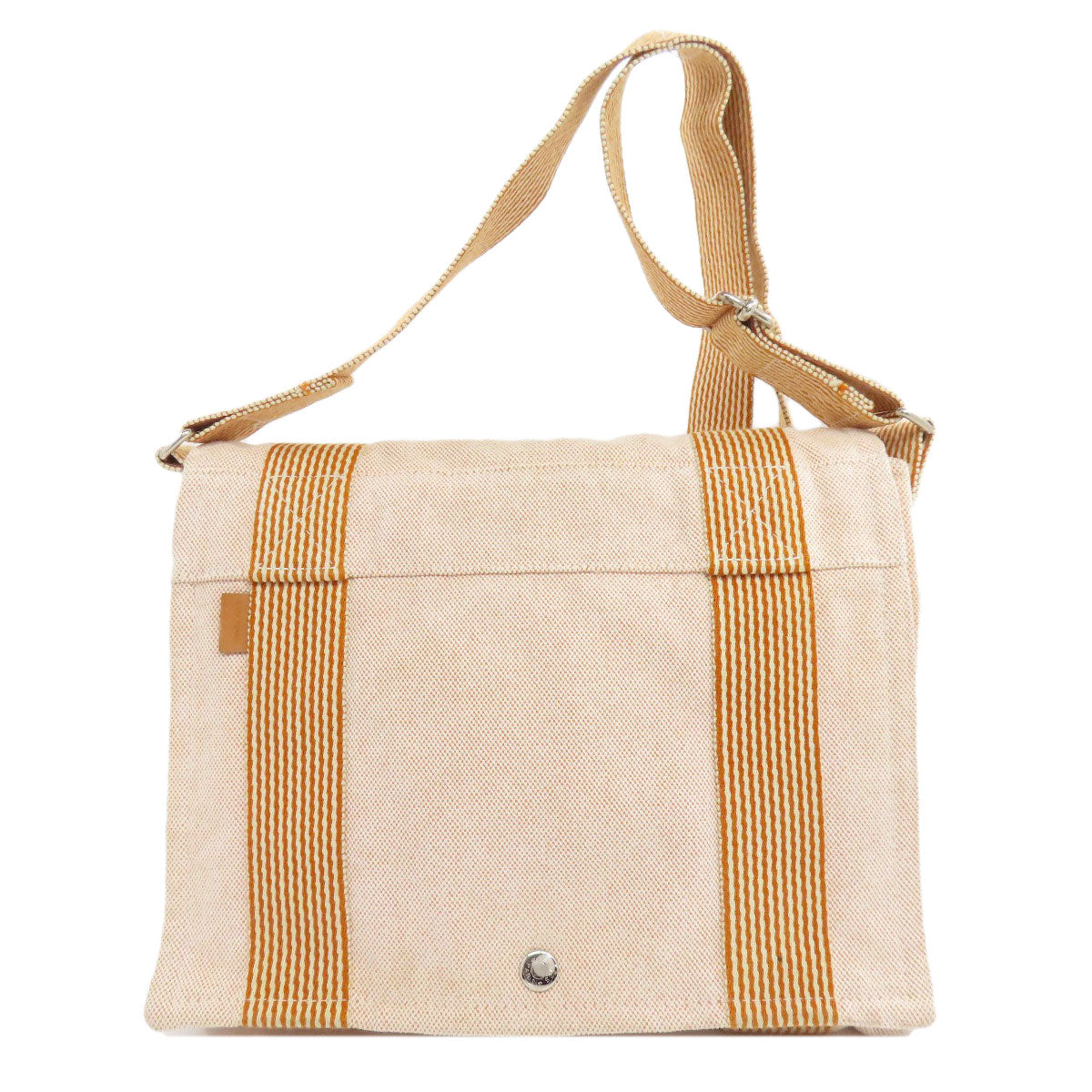 HERMES Shoulder Bag canvas Orange Fool Toe Basas Women  d