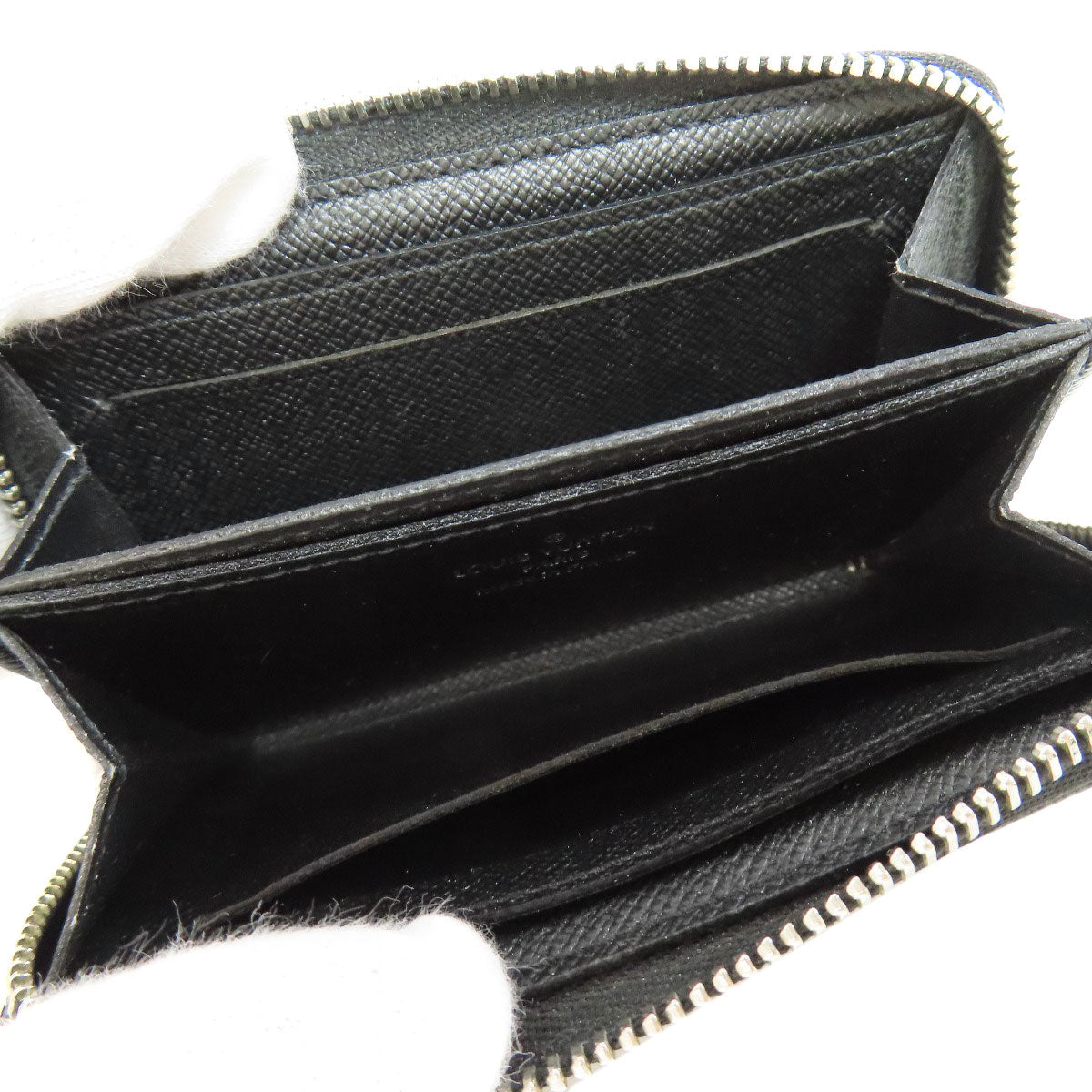 LOUIS VUITTON Coin case N63076 Damier canvas black Zippy coin purse mens(Unisex)  d