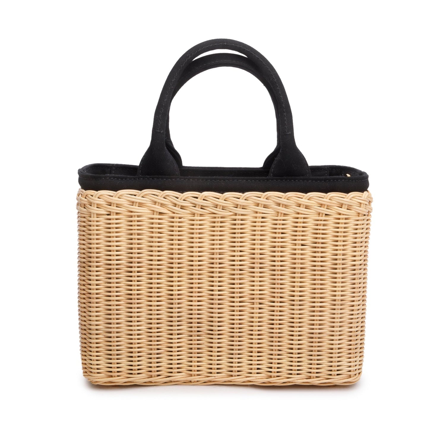 Prada 2023 Wicker/Canvas Medium Tote Naturale