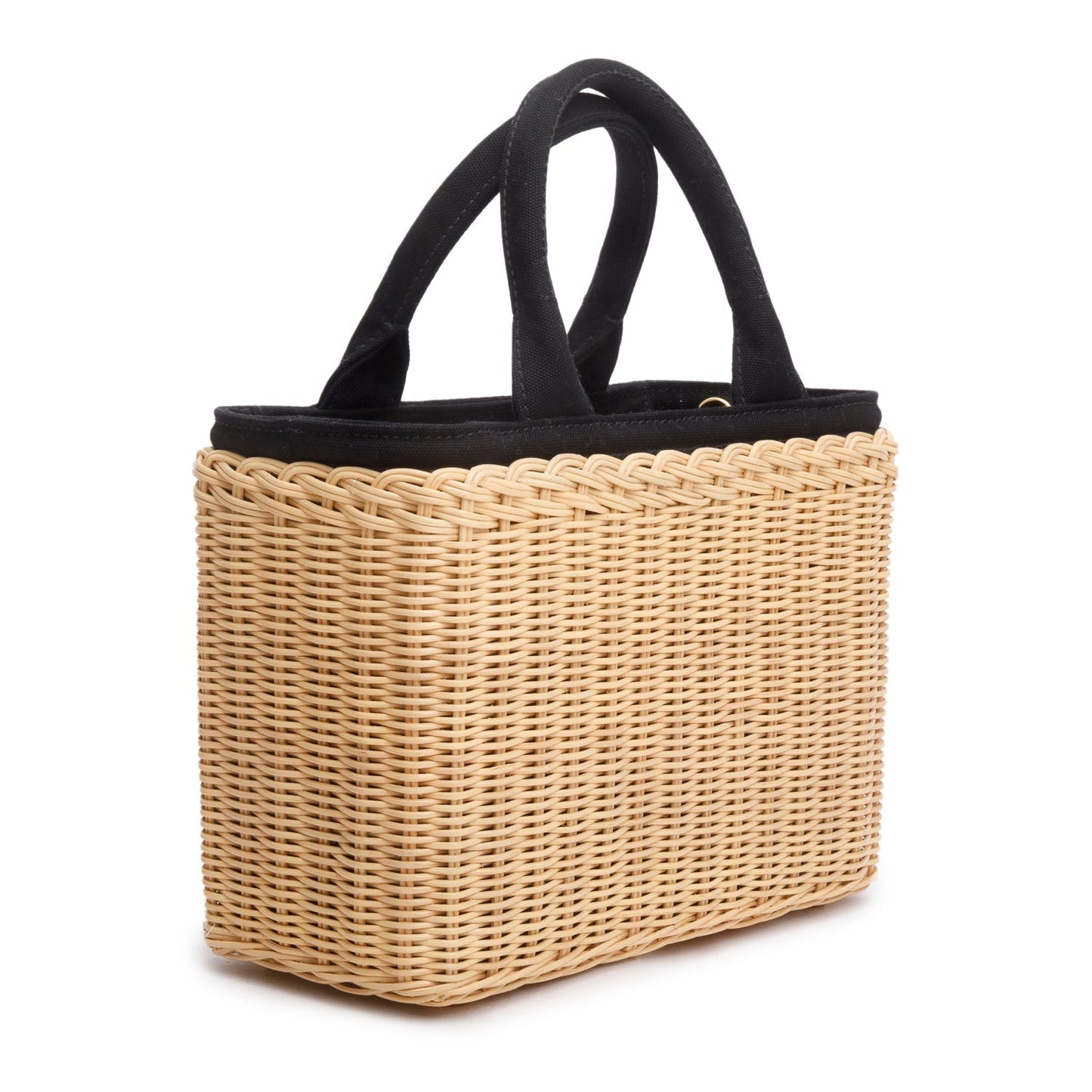 Prada 2023 Wicker/Canvas Medium Tote Naturale