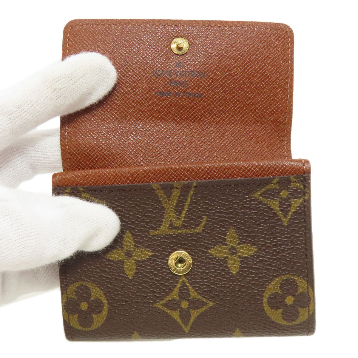 LOUIS VUITTON Coin case M61930 Monogram canvas Brown Portonet Plat Women  d