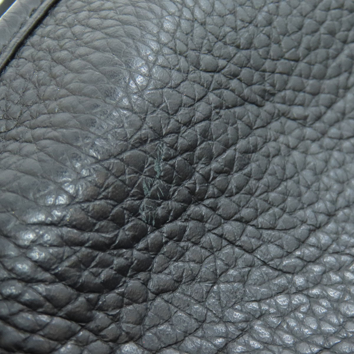 HERMES Shoulder Bag Togo black Evelyn 3 GM SilverMetal Women  d