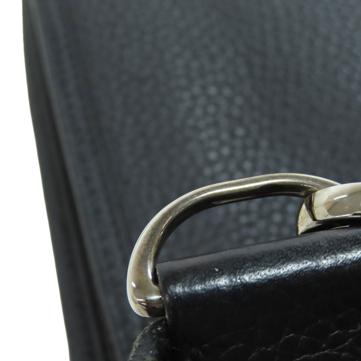 HERMES Shoulder Bag Togo black Evelyn 3 GM SilverMetal Women  d