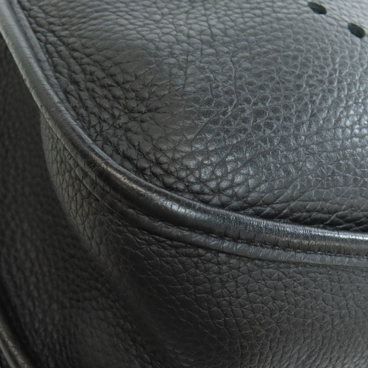 HERMES Shoulder Bag Togo black Evelyn 3 GM SilverMetal Women  d