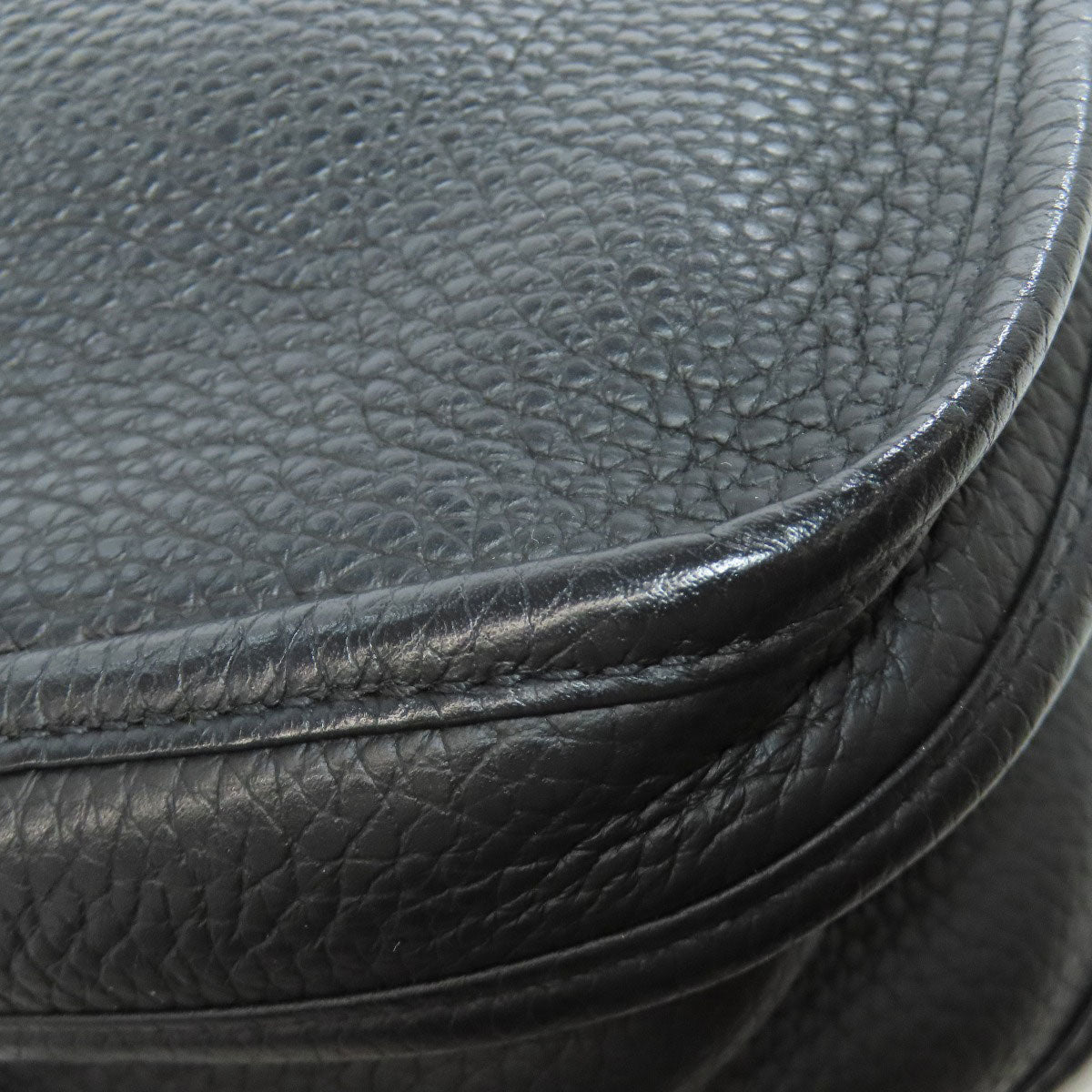 HERMES Shoulder Bag Togo black Evelyn 3 GM SilverMetal Women  d