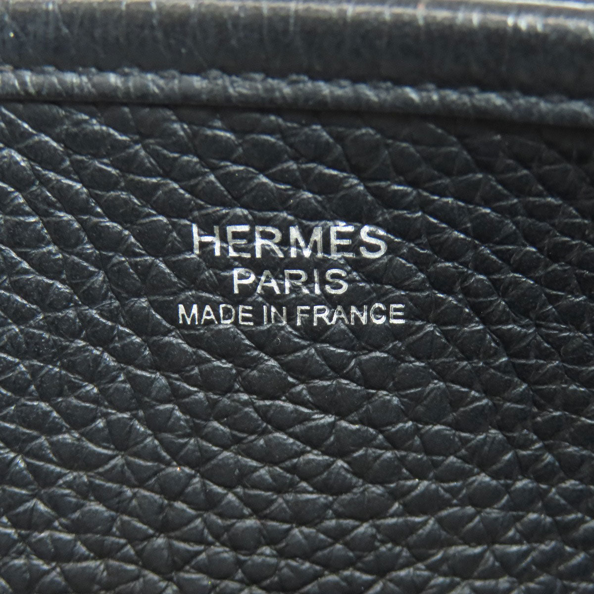 HERMES Shoulder Bag Togo black Evelyn 3 GM SilverMetal Women  d