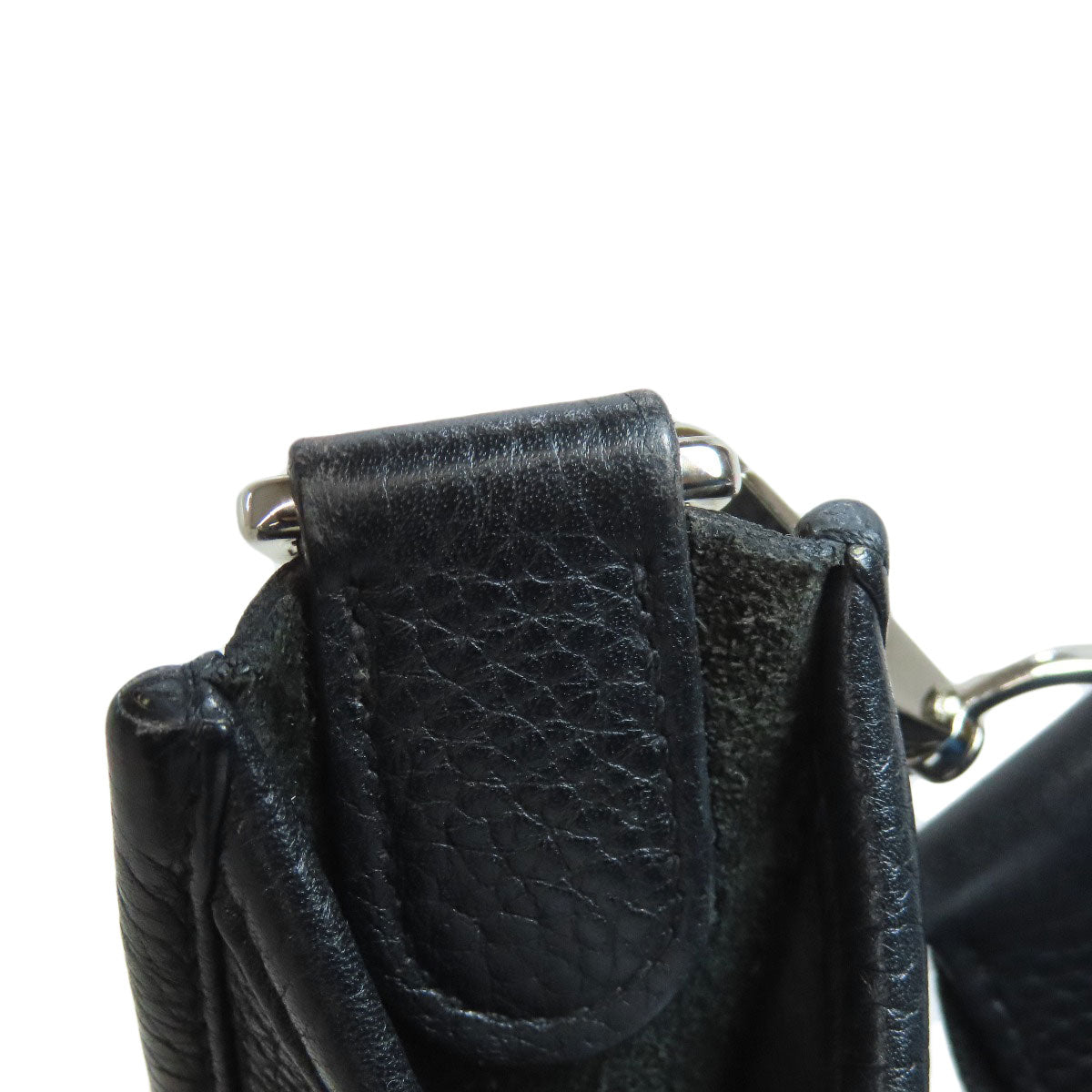 HERMES Shoulder Bag Taurillon Clemence black Evelyn 3 PM SilverMetal Women  d