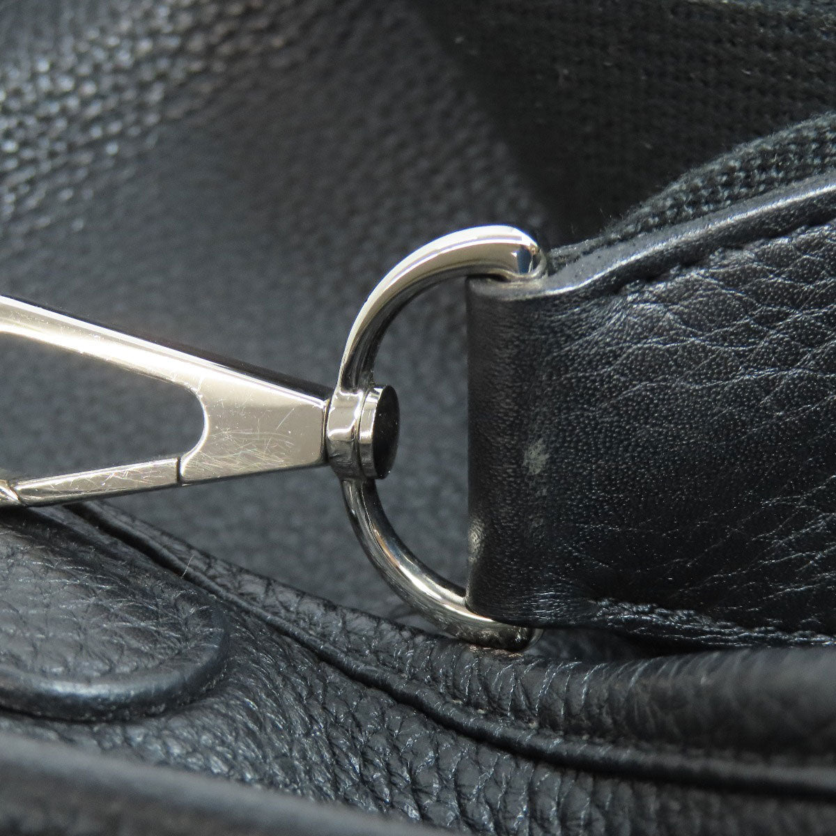 HERMES Shoulder Bag Taurillon Clemence black Evelyn 3 PM SilverMetal Women  d