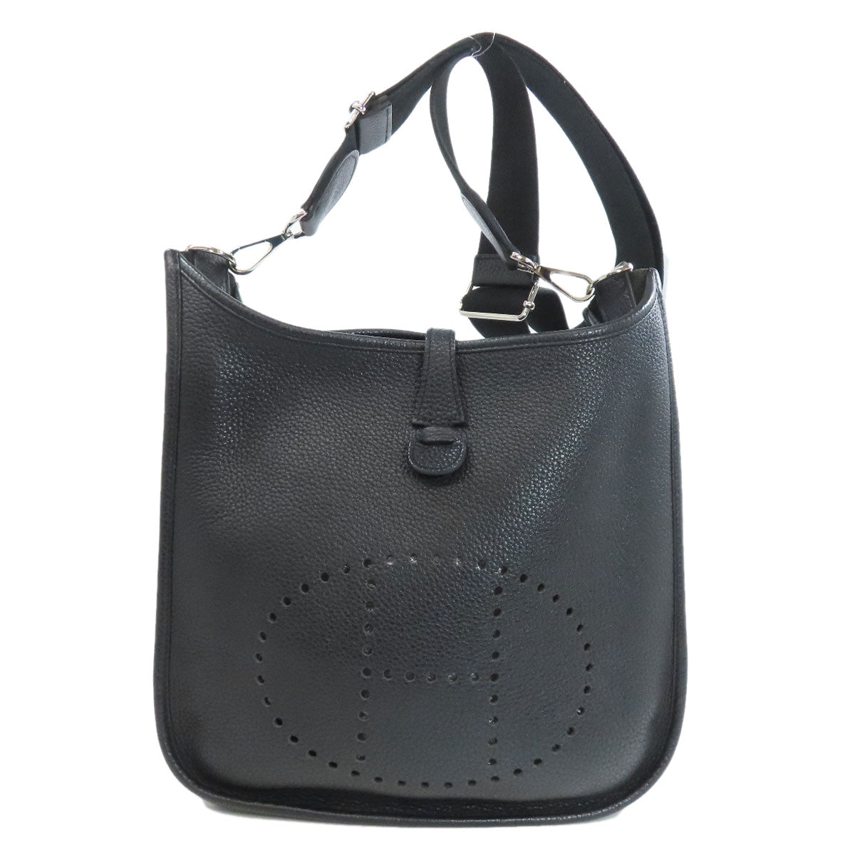 HERMES Shoulder Bag Taurillon Clemence black Evelyn 3 PM SilverMetal Women  d