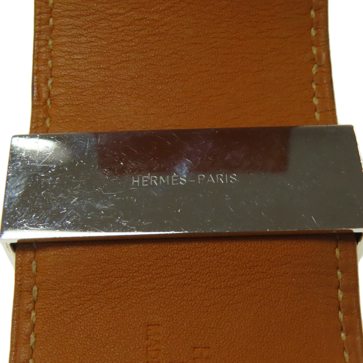 HERMES bracelet Calfskin Red Collie do cyan Women  d