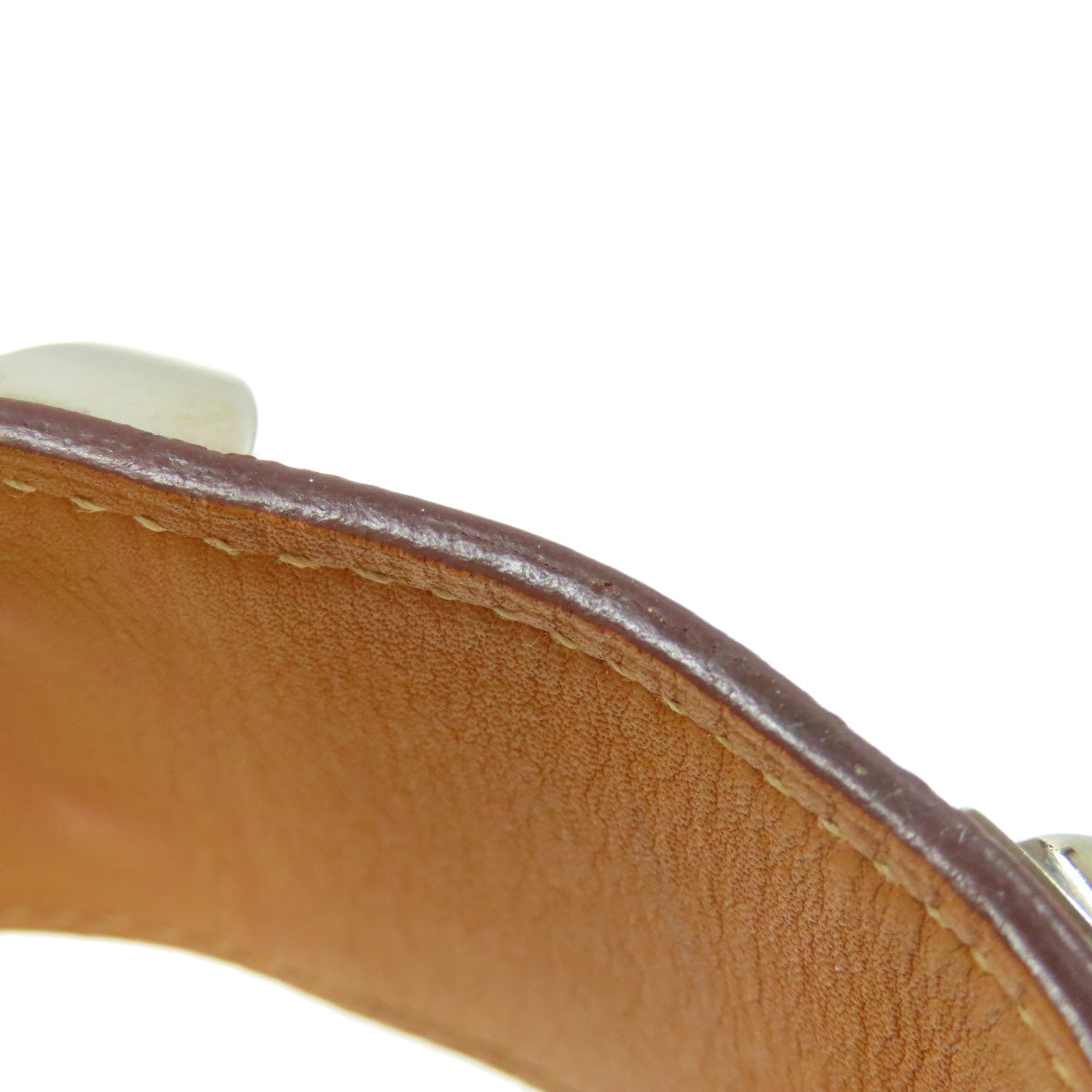 HERMES bracelet Calfskin Red Collie do cyan Women  d