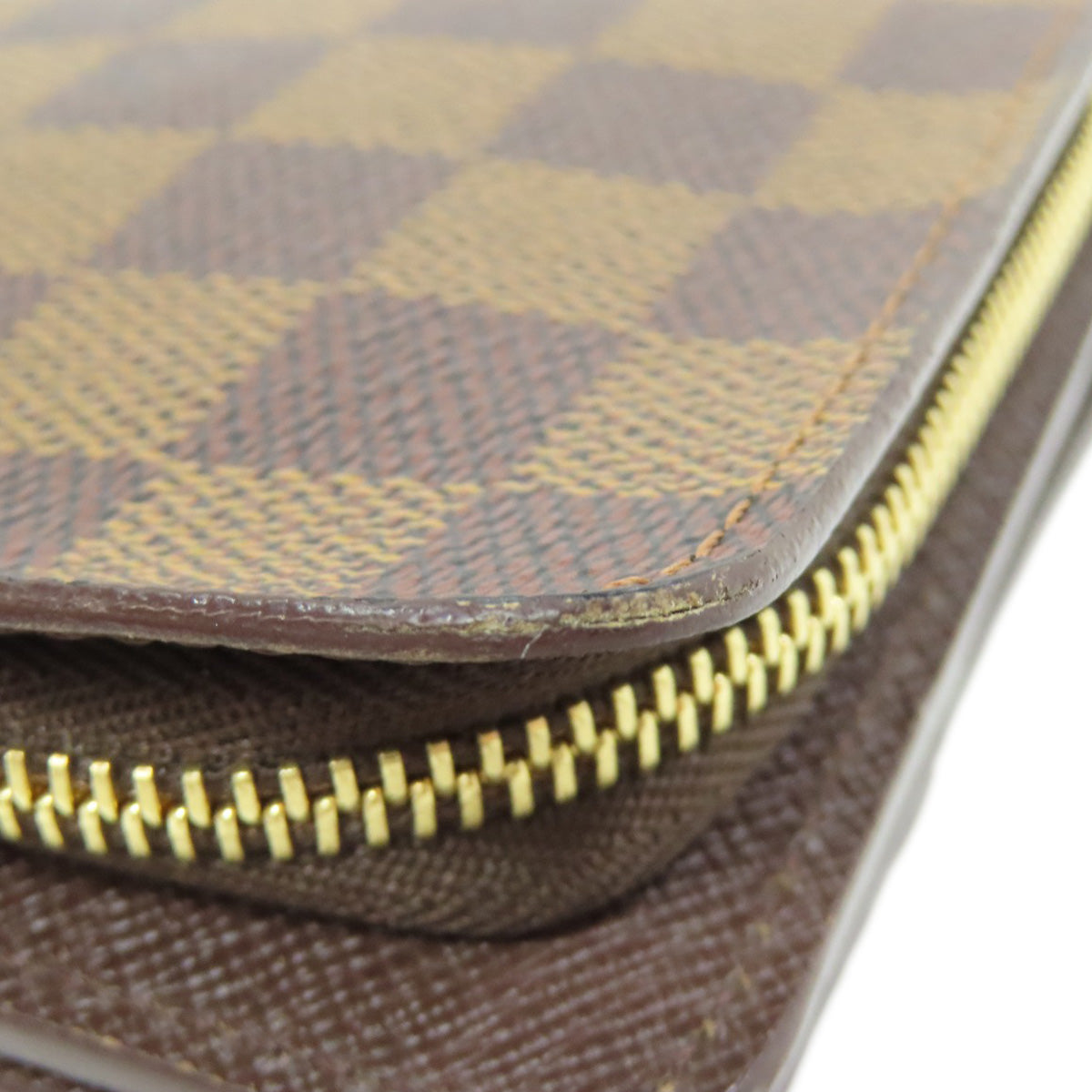 LOUIS VUITTON Bifold Wallet M61668 Damier canvas Brown Compact zip Women  d