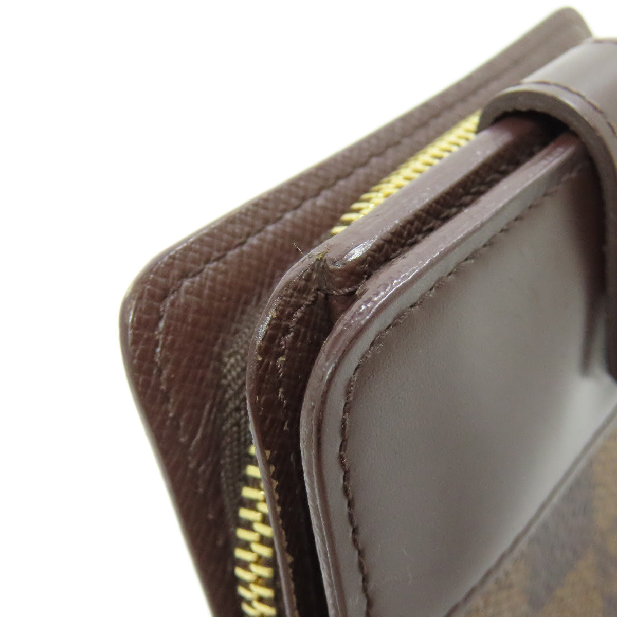 LOUIS VUITTON Bifold Wallet M61668 Damier canvas Brown Compact zip Women  d