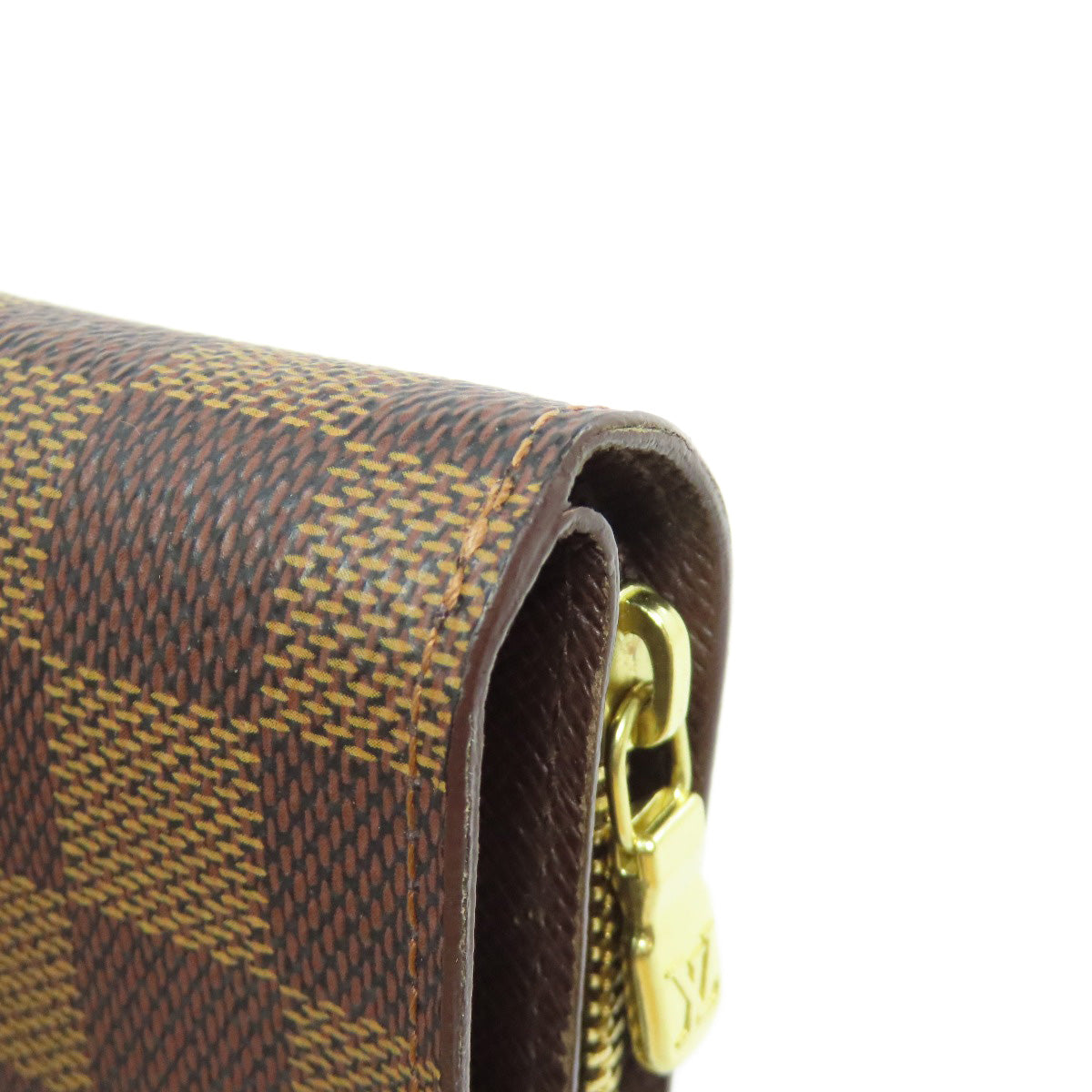 LOUIS VUITTON Bifold Wallet M61668 Damier canvas Brown Compact zip Women  d