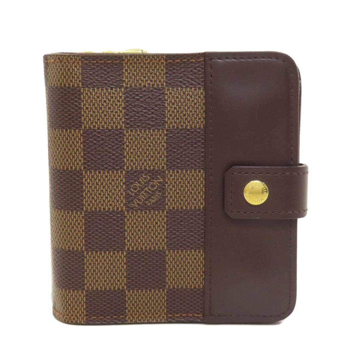 LOUIS VUITTON Bifold Wallet M61668 Damier canvas Brown Compact zip Women  d
