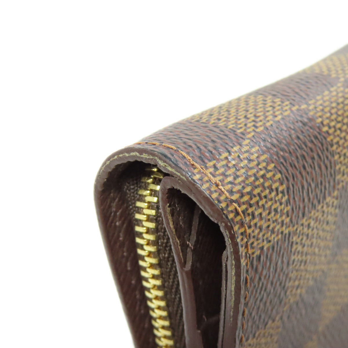 LOUIS VUITTON Bifold Wallet M61668 Damier canvas Brown Compact zip Women  d