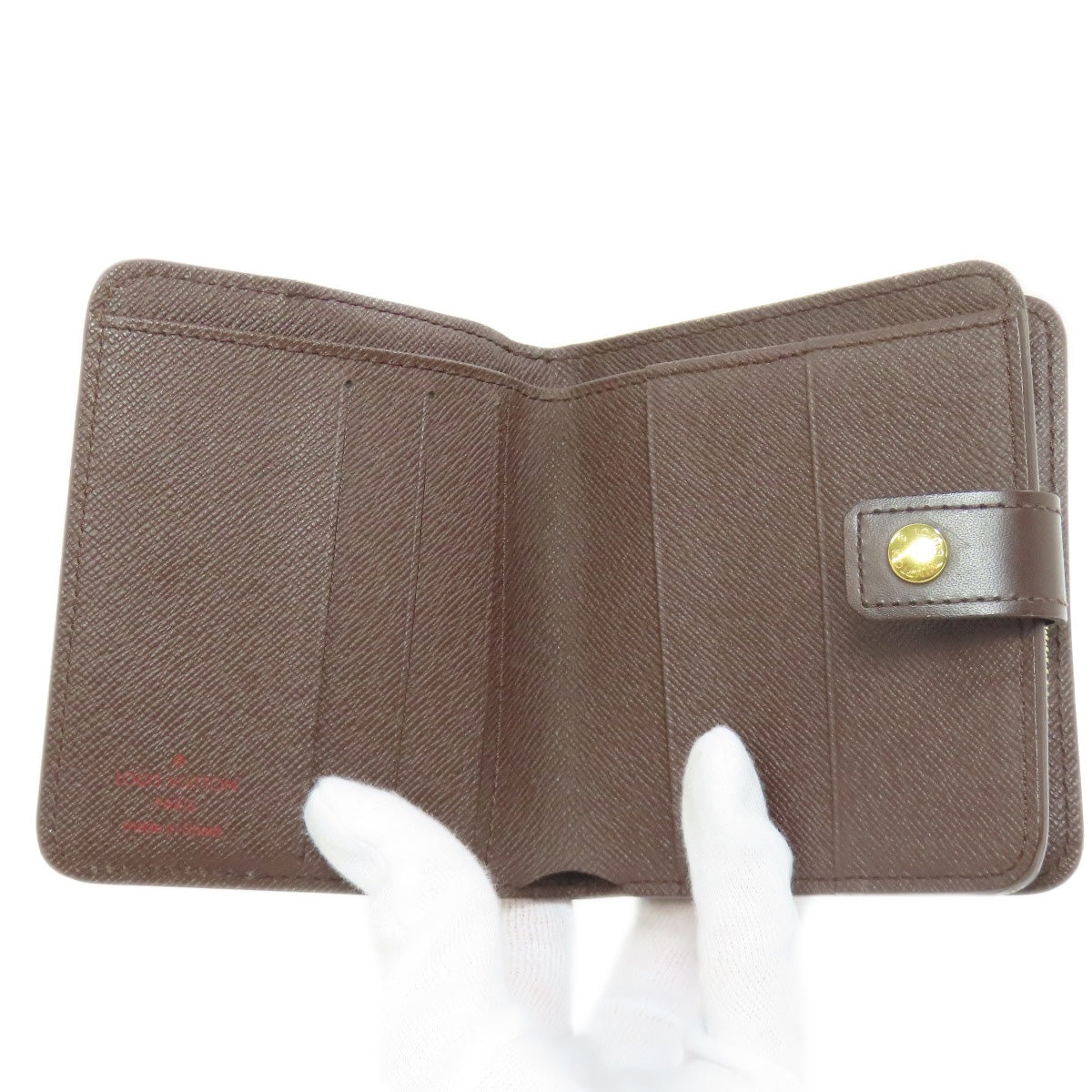 LOUIS VUITTON Bifold Wallet M61668 Damier canvas Brown Compact zip Women  d
