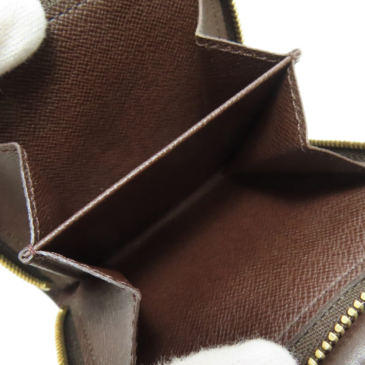 LOUIS VUITTON Bifold Wallet M61668 Damier canvas Brown Compact zip Women  d