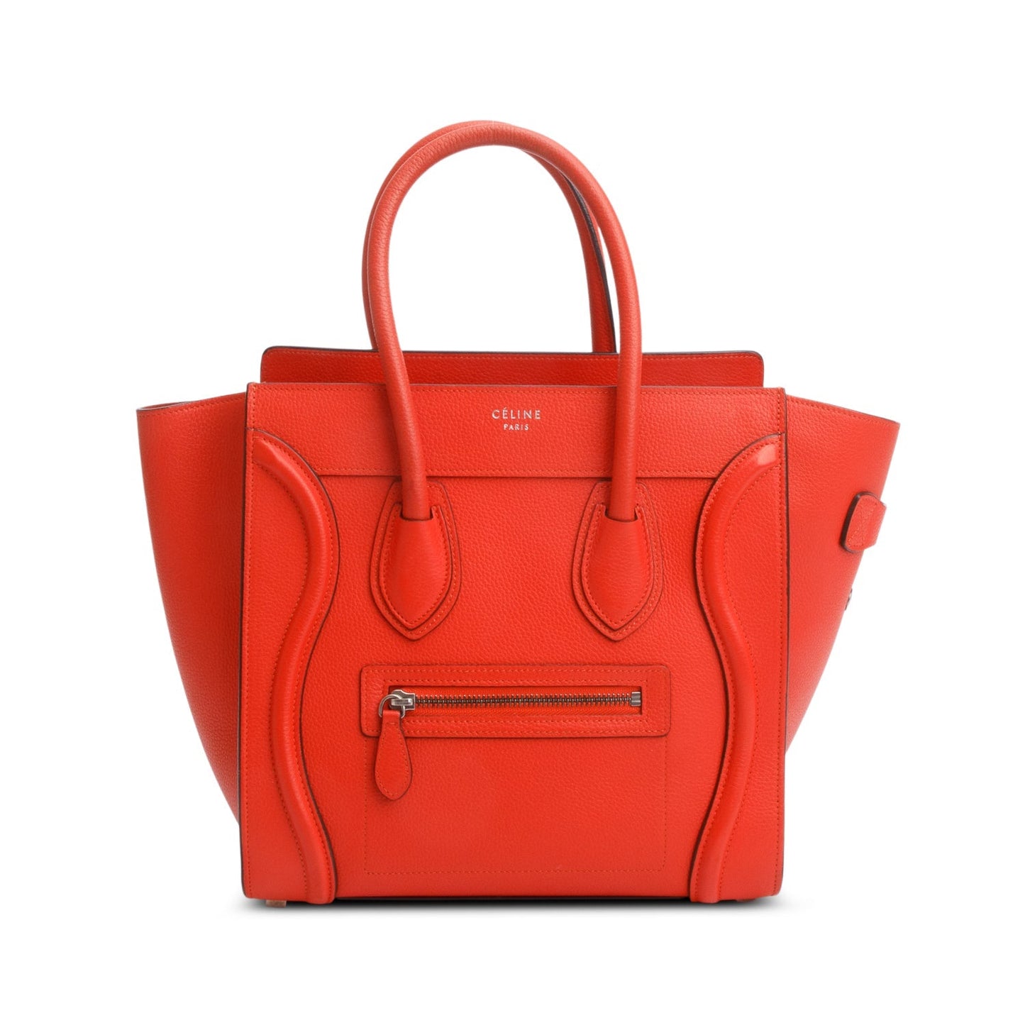 Celine Orange Calfskin Leather Micro Luggage Tote