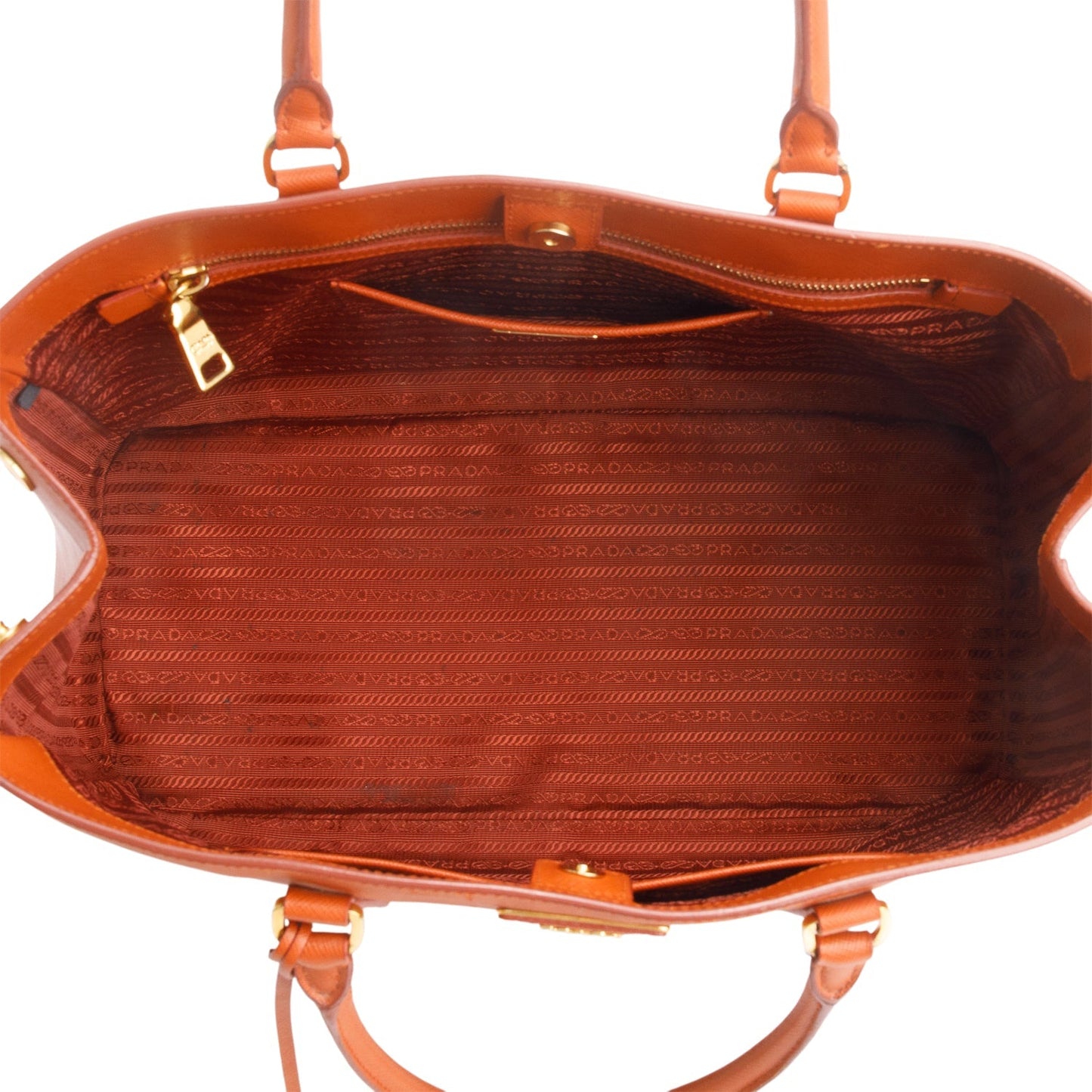 Prada Orange Saffiano Lux Galleria Large Tote