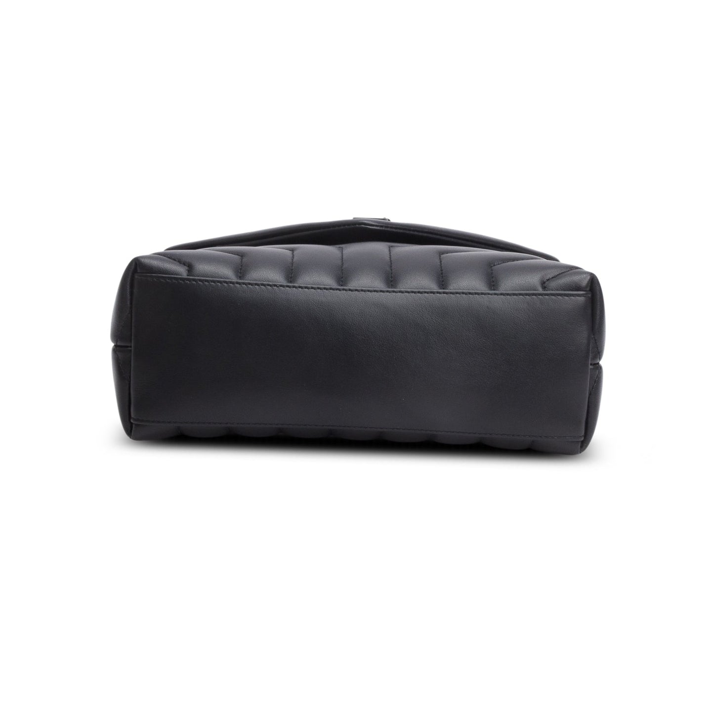 Saint Laurent 2022 Black Y Chevron Leather Small LouLou Shoulder Bag