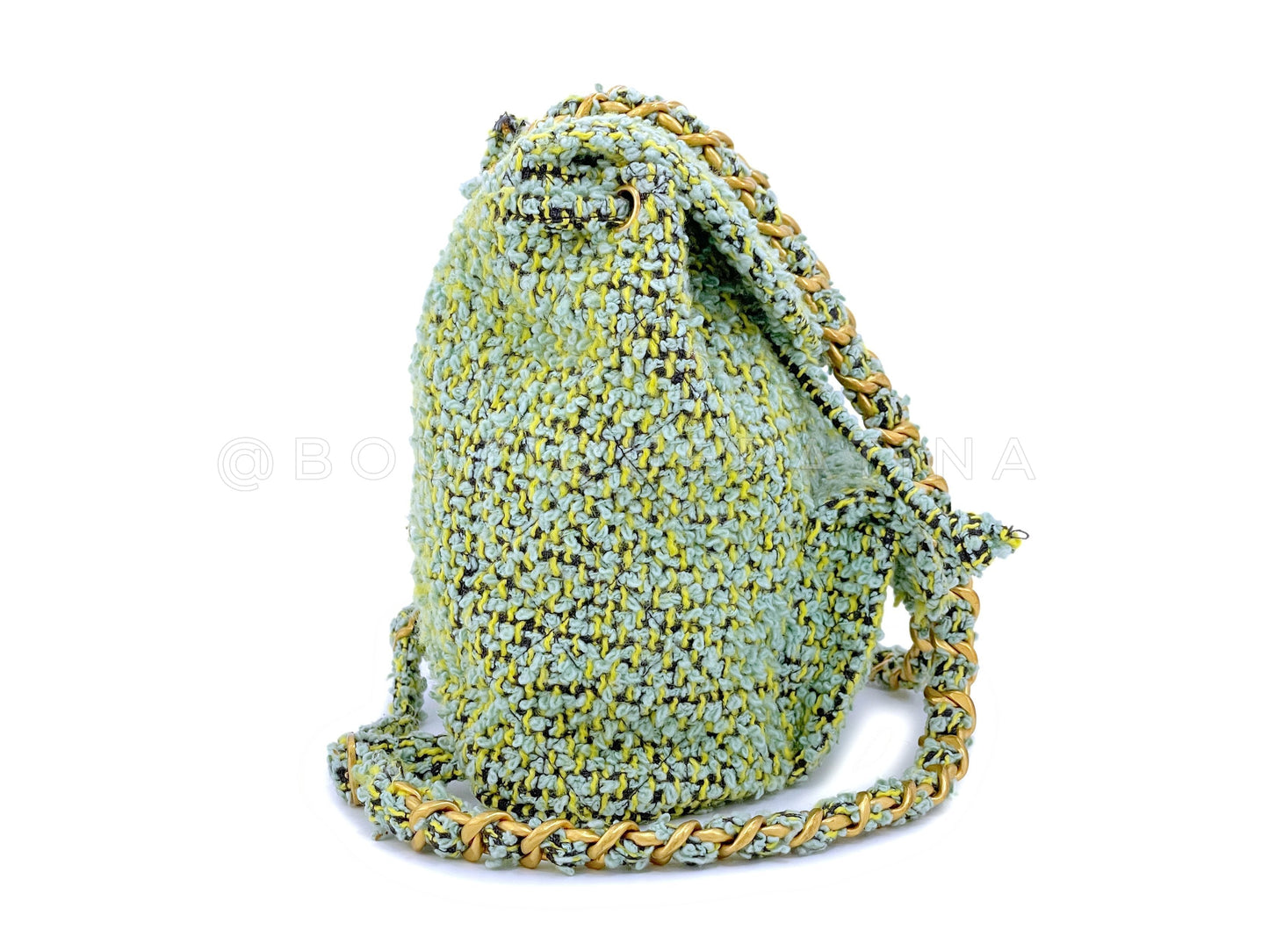 Chanel 1994   Green Tweed Duma Backpack Bag