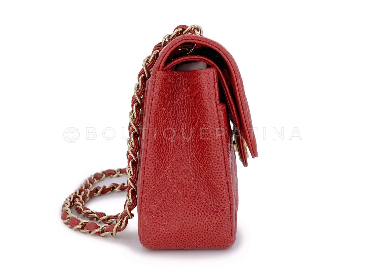 Chanel 2002   Red Caviar Small Classic Double Flap Bag 24k GHW
