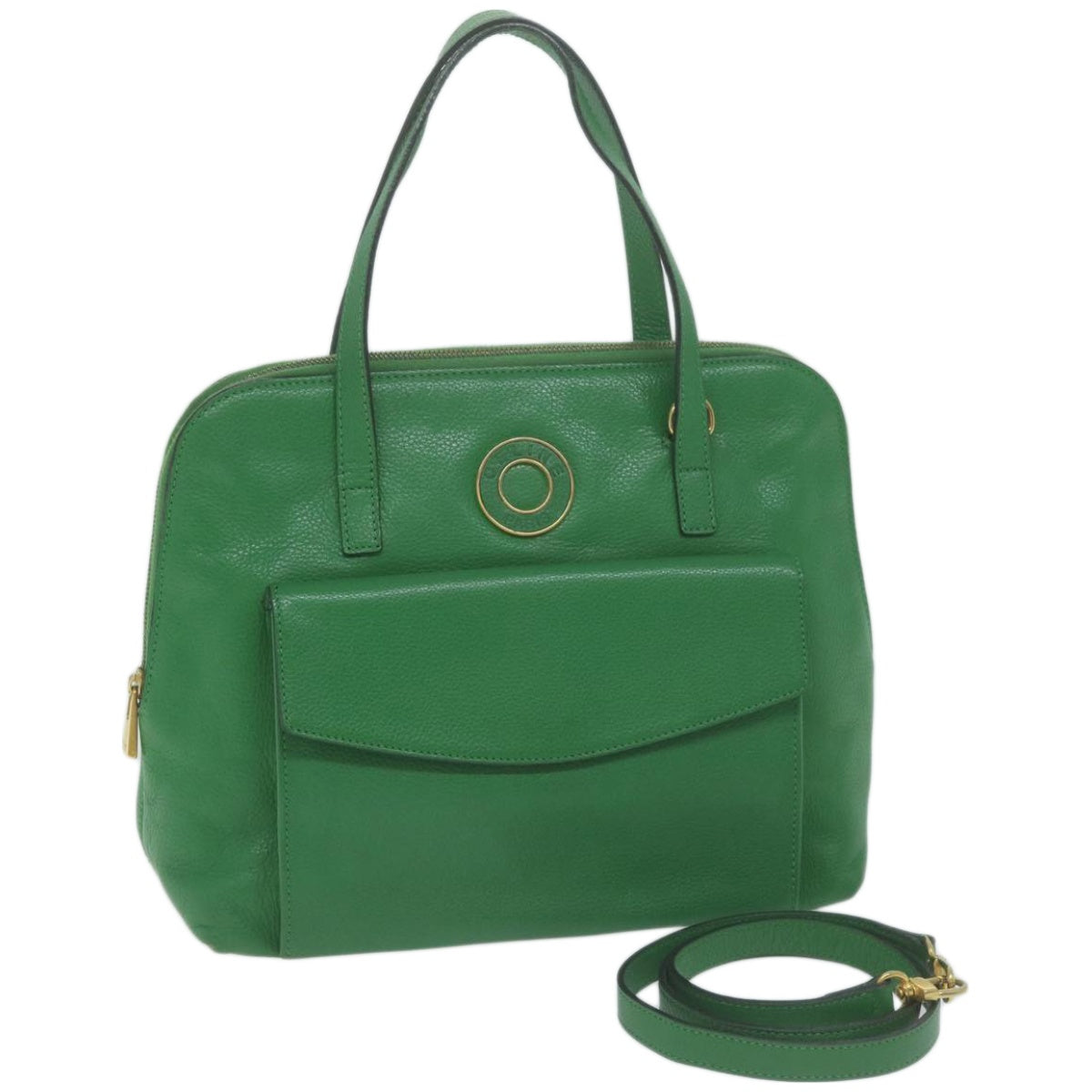 Luxury CELINE Hand Bag Leather 2way Green  66491