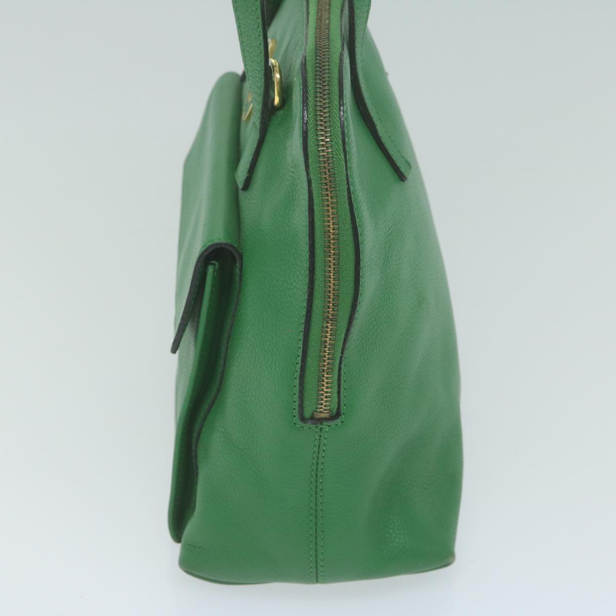Luxury CELINE Hand Bag Leather 2way Green  66491