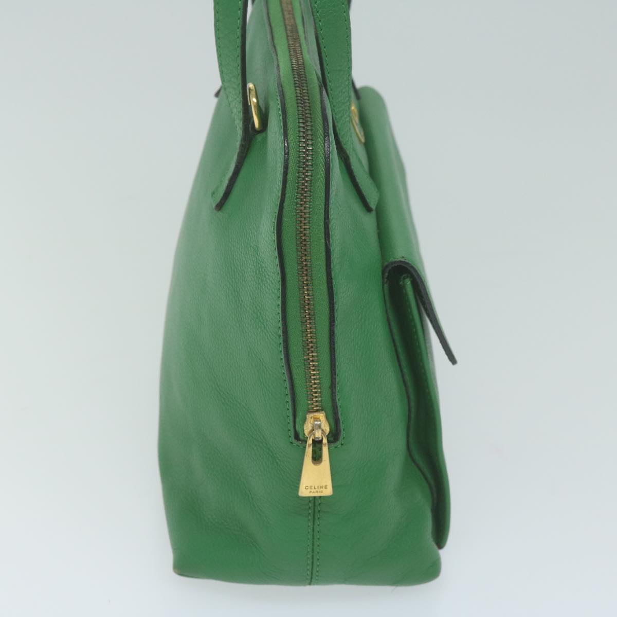Luxury CELINE Hand Bag Leather 2way Green  66491