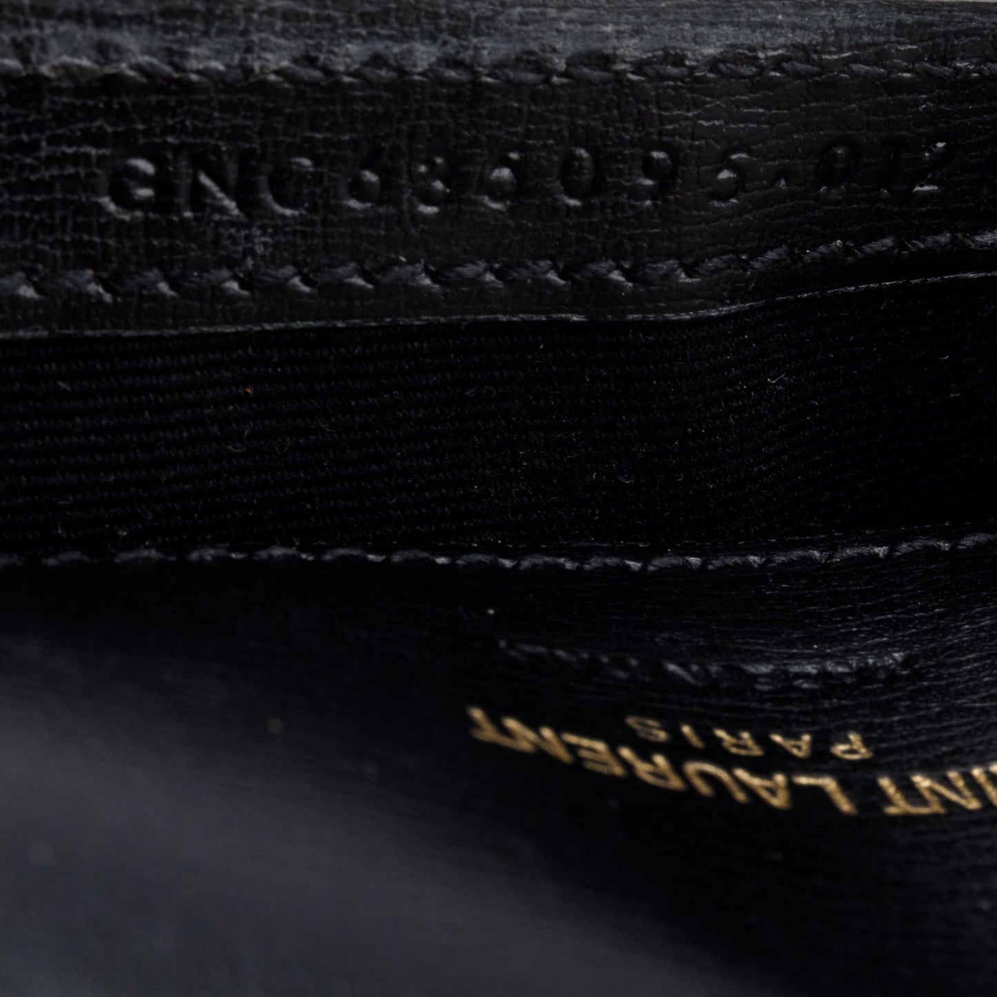 Saint Laurent 2022 Black Calfskin Leather Cassandre Phone Holder